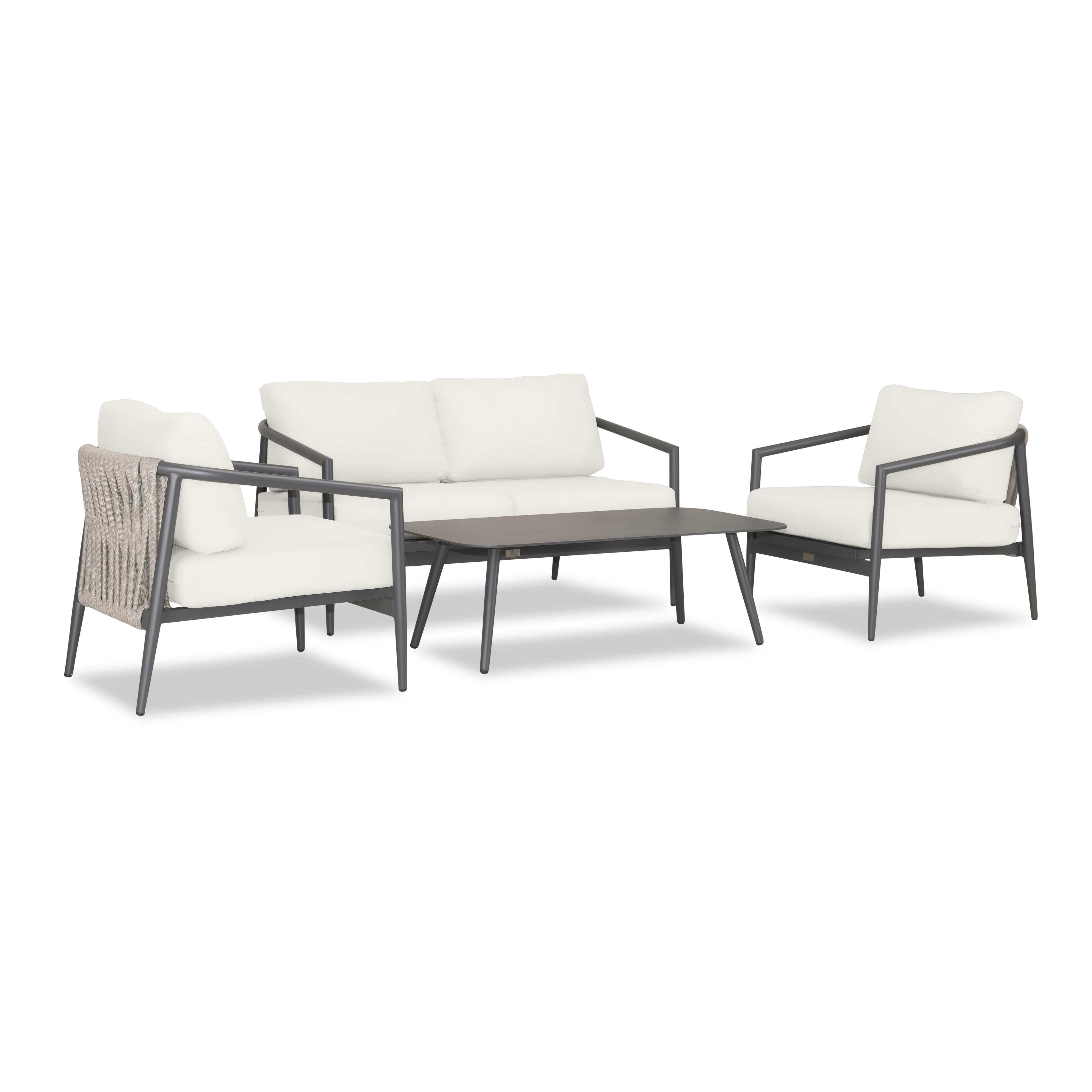Olio 4 Piece Loveseat Set#Finish_Slate#Fabric_Canvas Natural