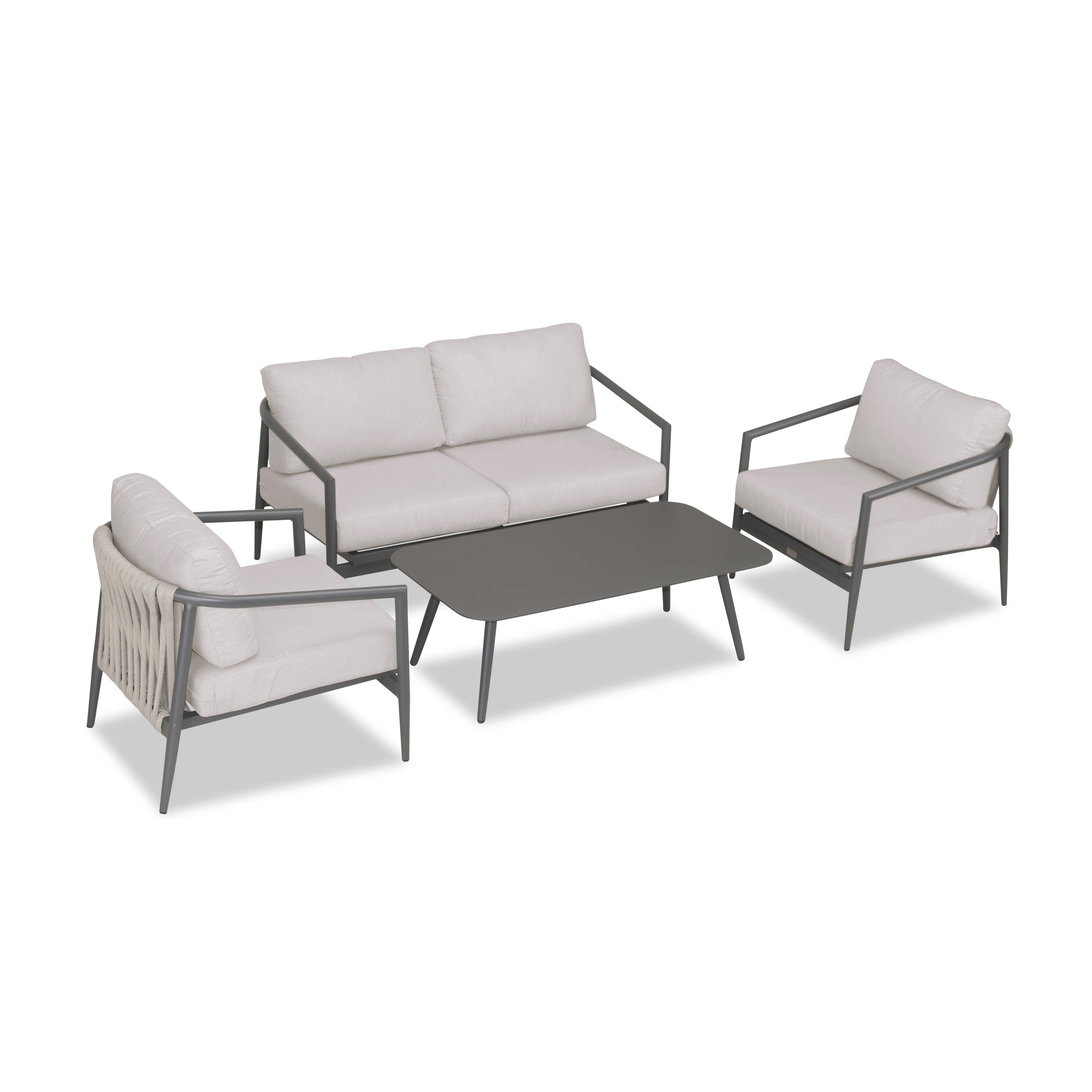 Olio 4 Piece Loveseat Set#Finish_Slate#Fabric_Cast Silver