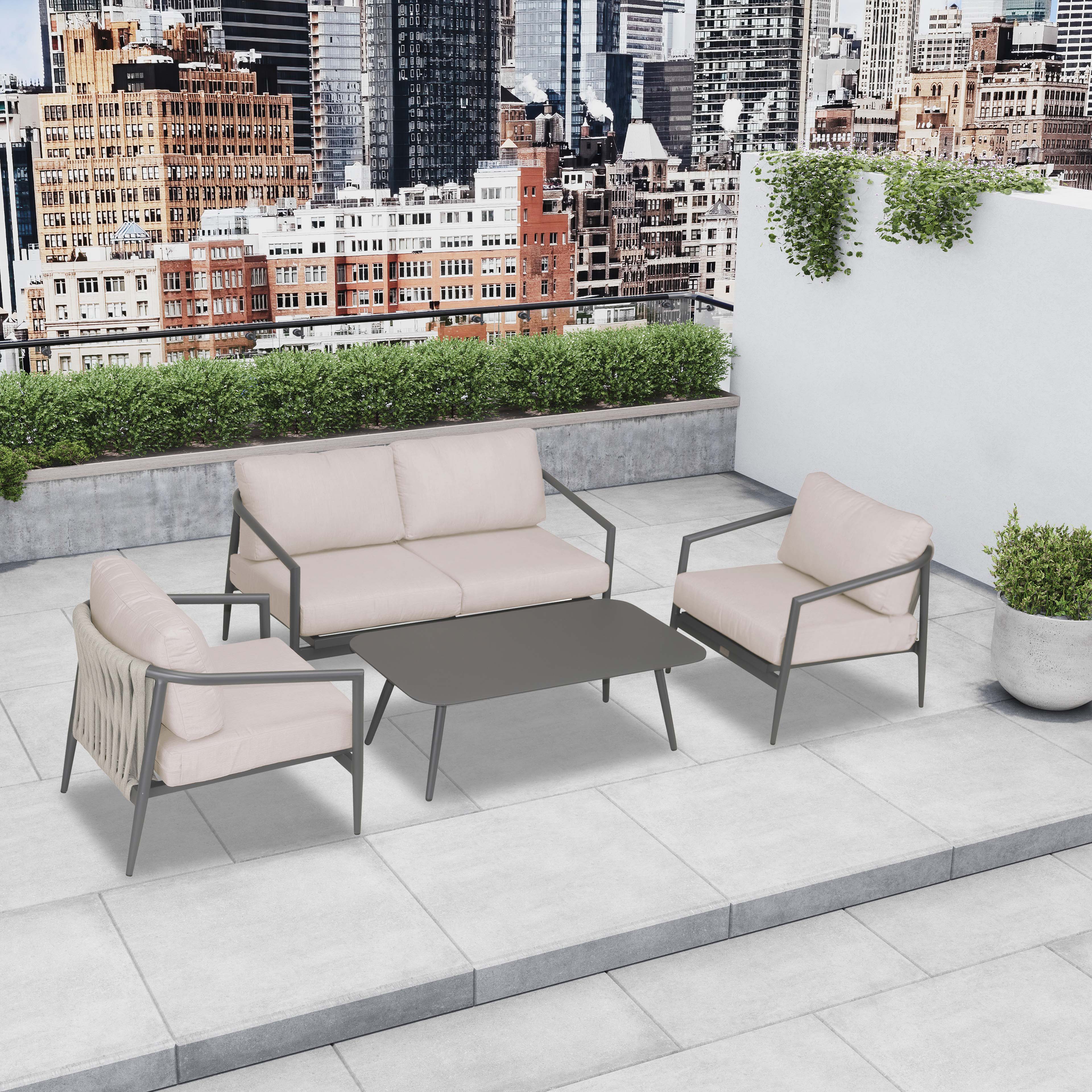 Olio 4 Piece Loveseat Set#Finish_Slate#Fabric_Cast Silver