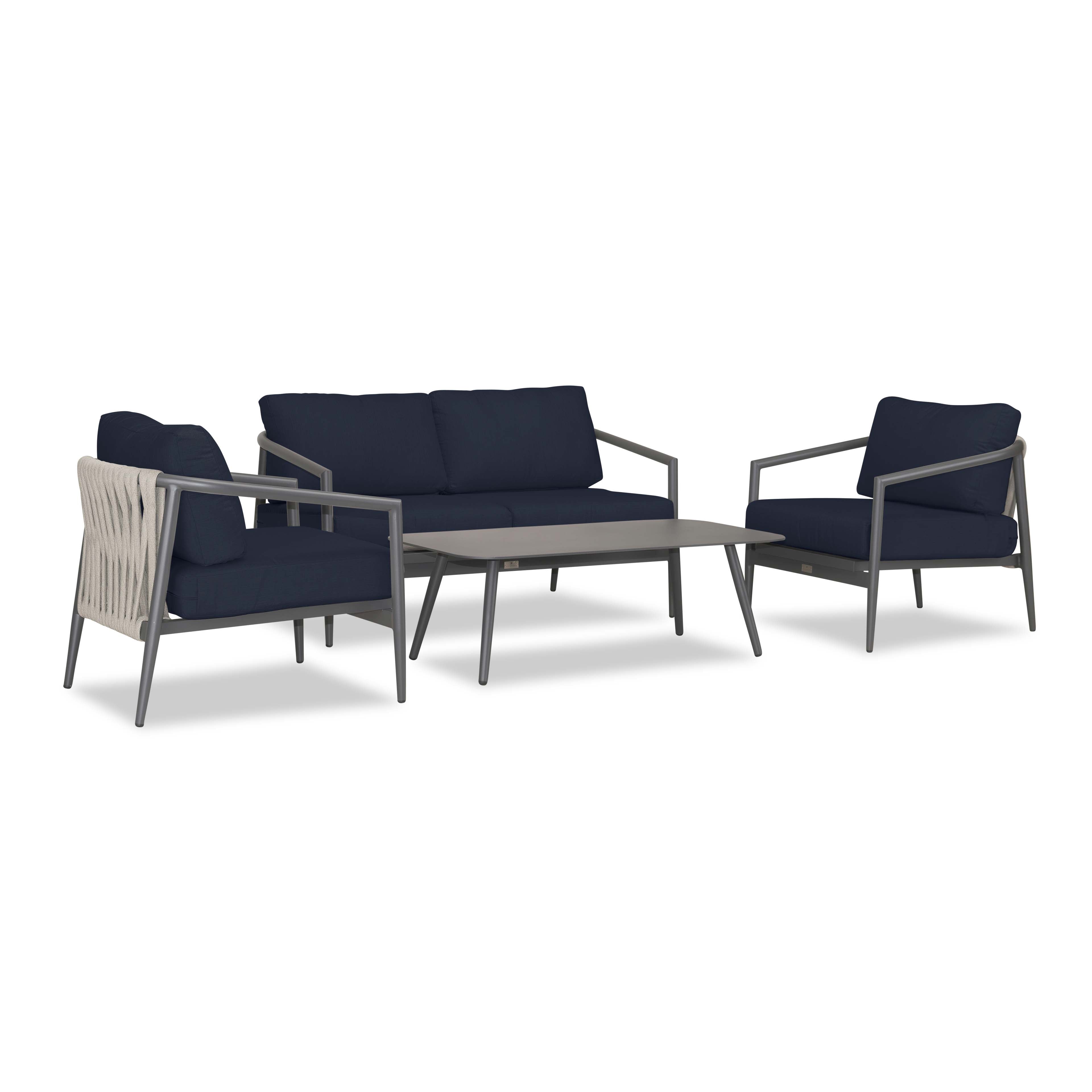 Olio 4 Piece Loveseat Set#Finish_Slate#Fabric_Spectrum Indigo
