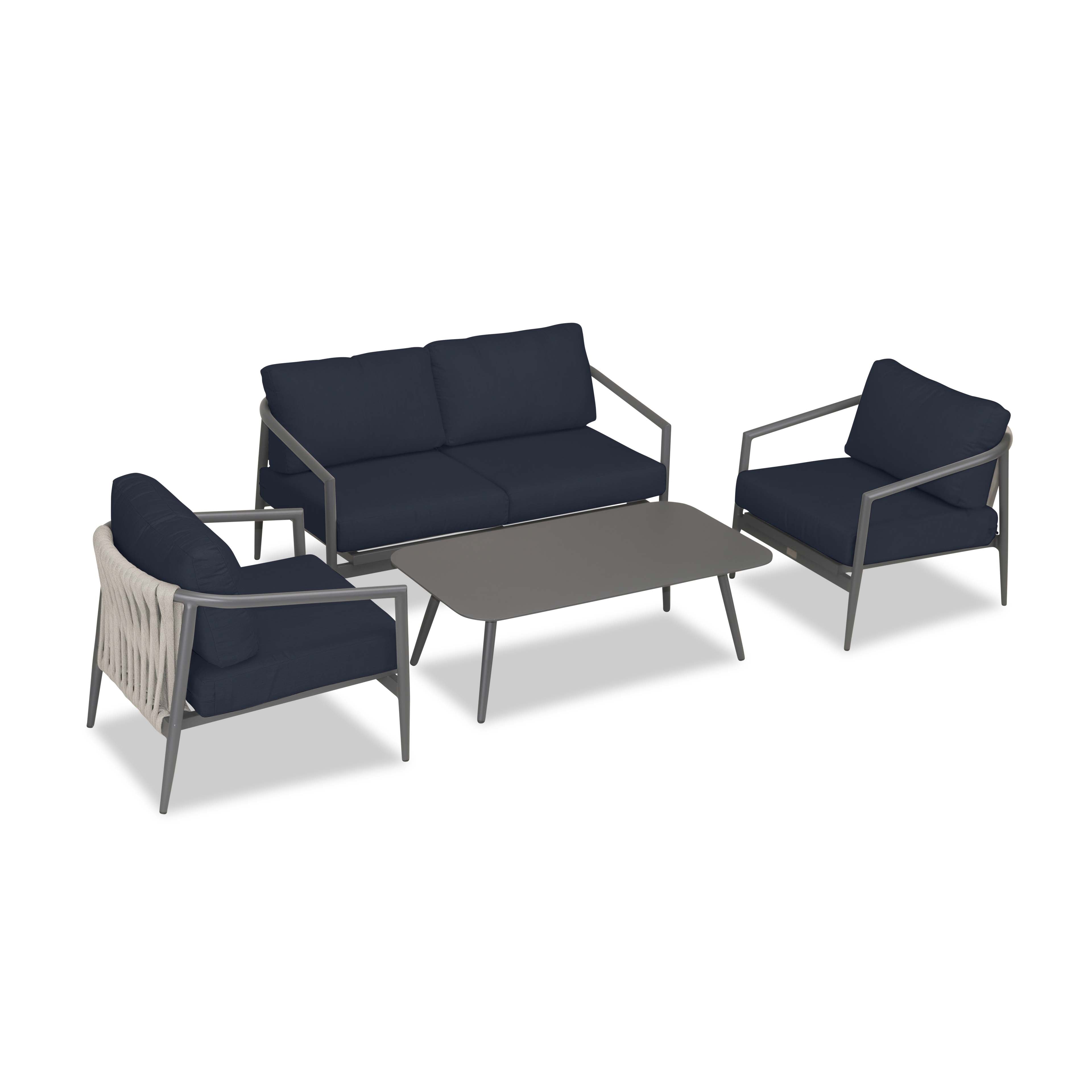 Olio 4 Piece Loveseat Set#Finish_Slate#Fabric_Spectrum Indigo