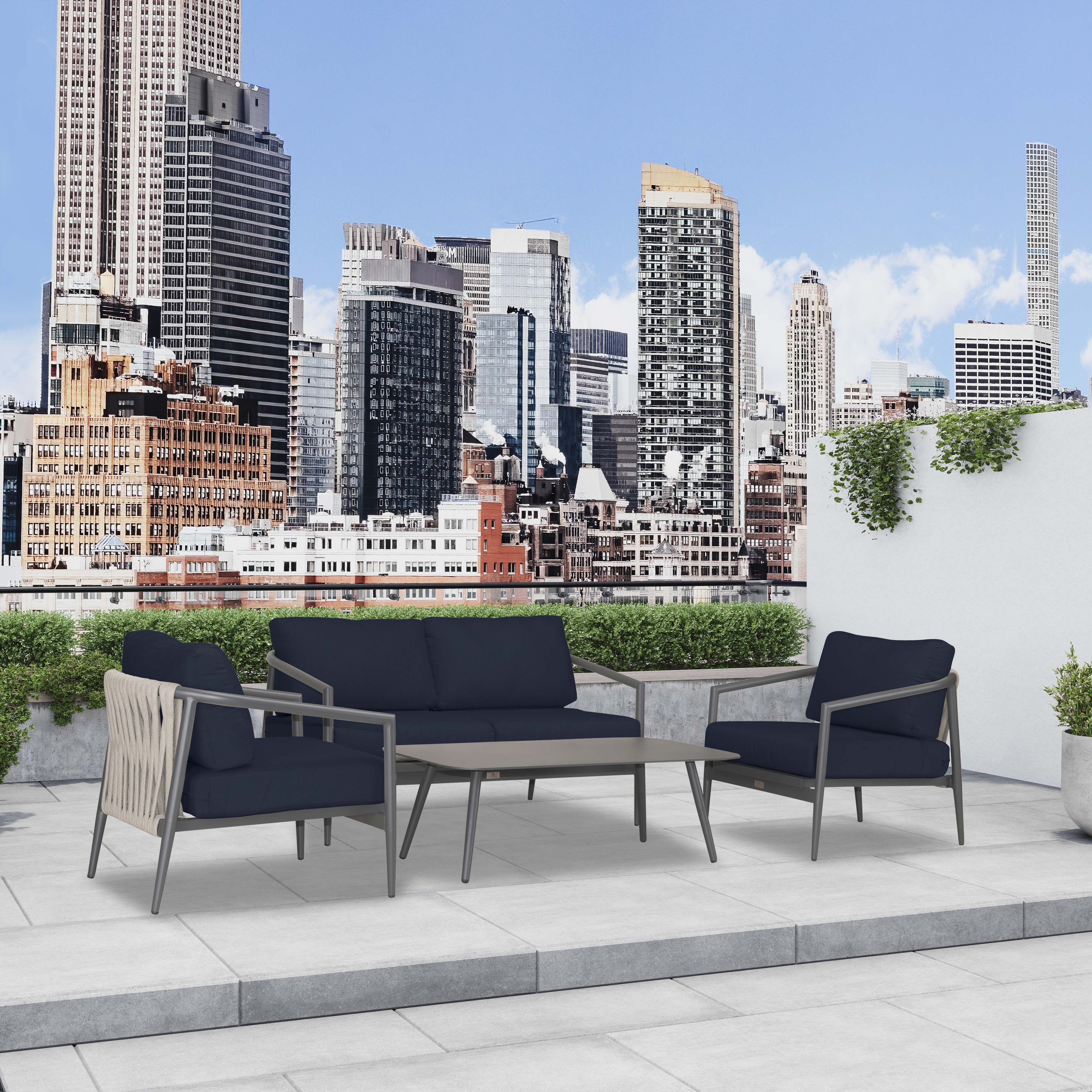 Olio 4 Piece Loveseat Set#Finish_Slate#Fabric_Spectrum Indigo