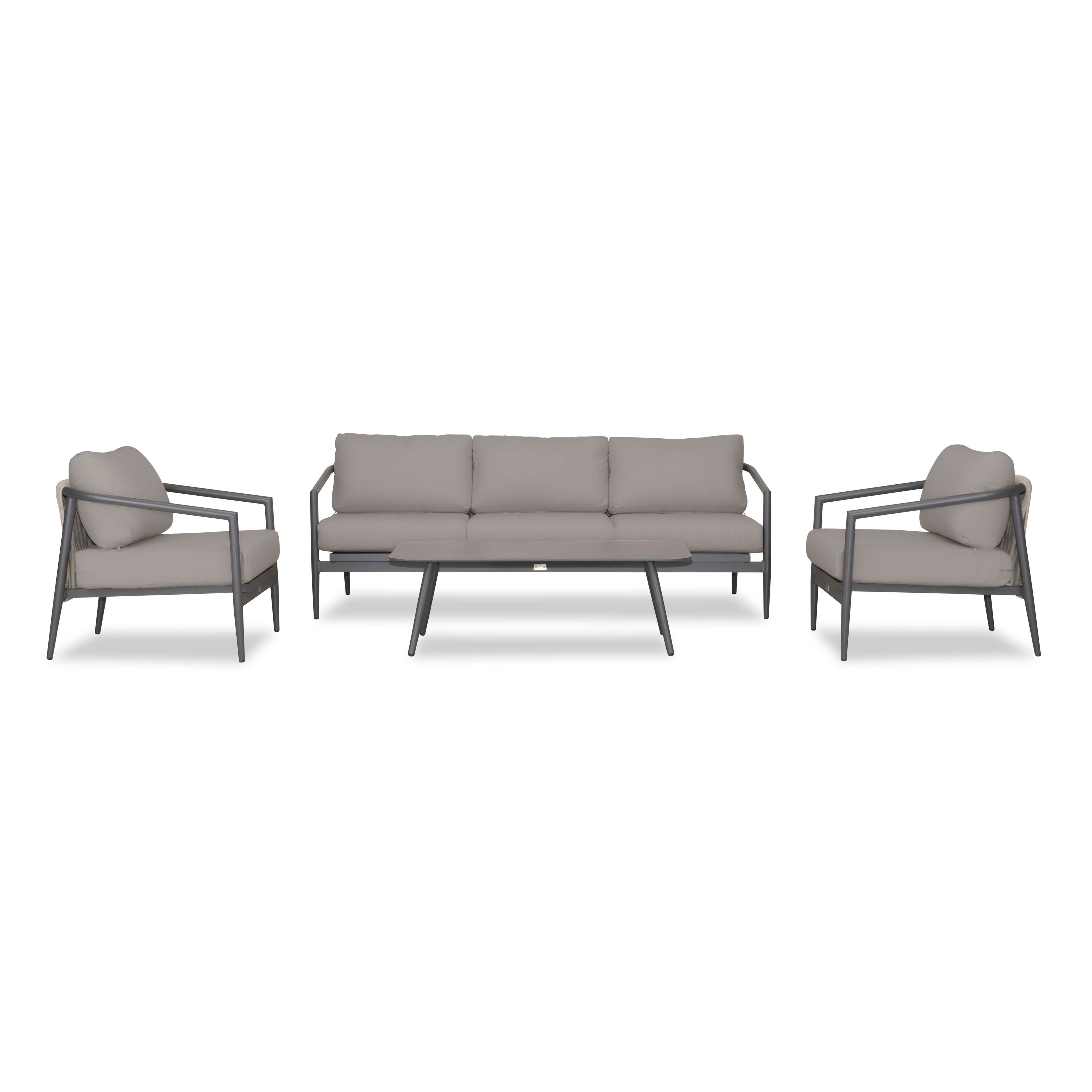 Olio 4 Piece Sofa Set#Finish_Slate#Fabric_Canvas Charcoal