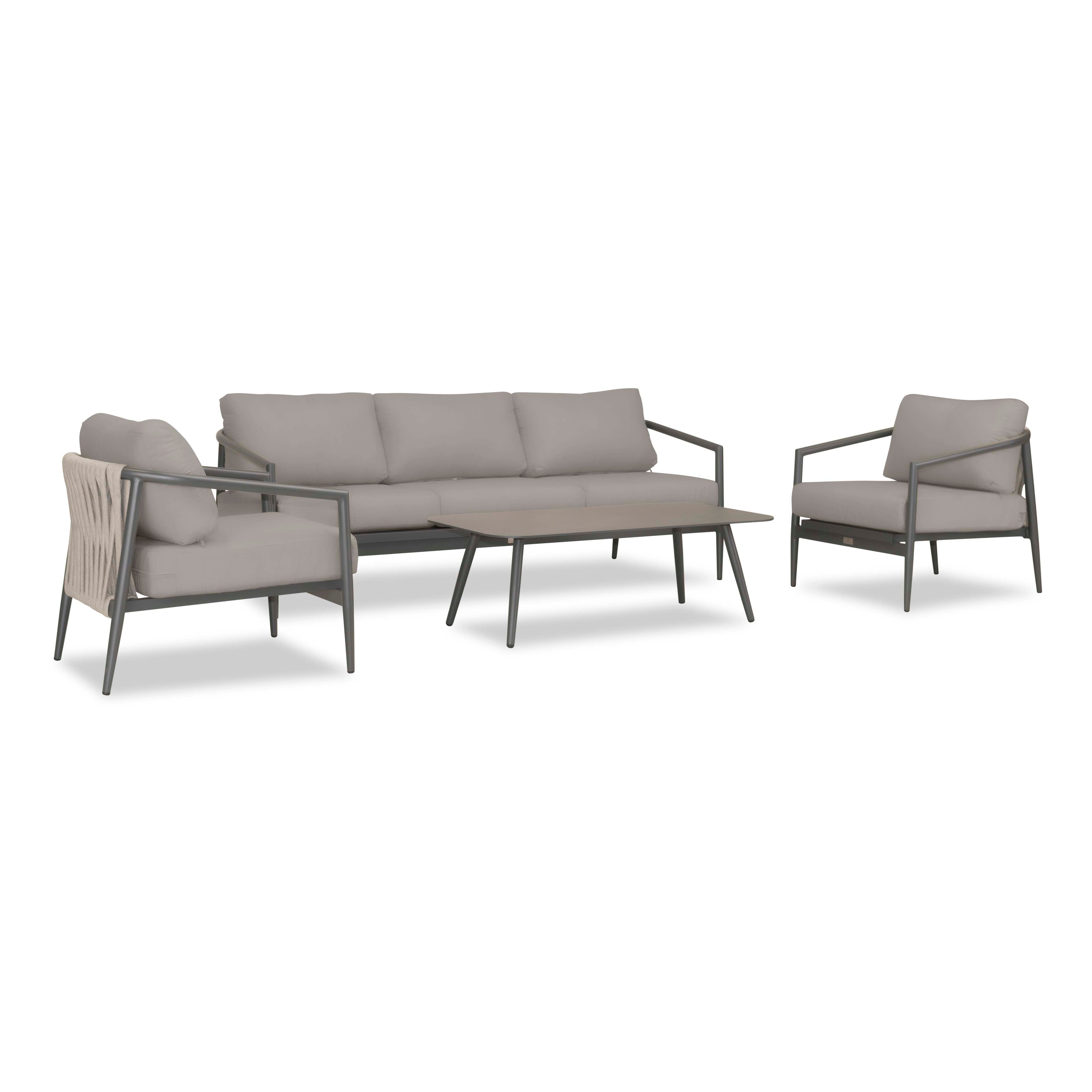 Olio 4 Piece Sofa Set#Finish_Slate#Fabric_Canvas Charcoal