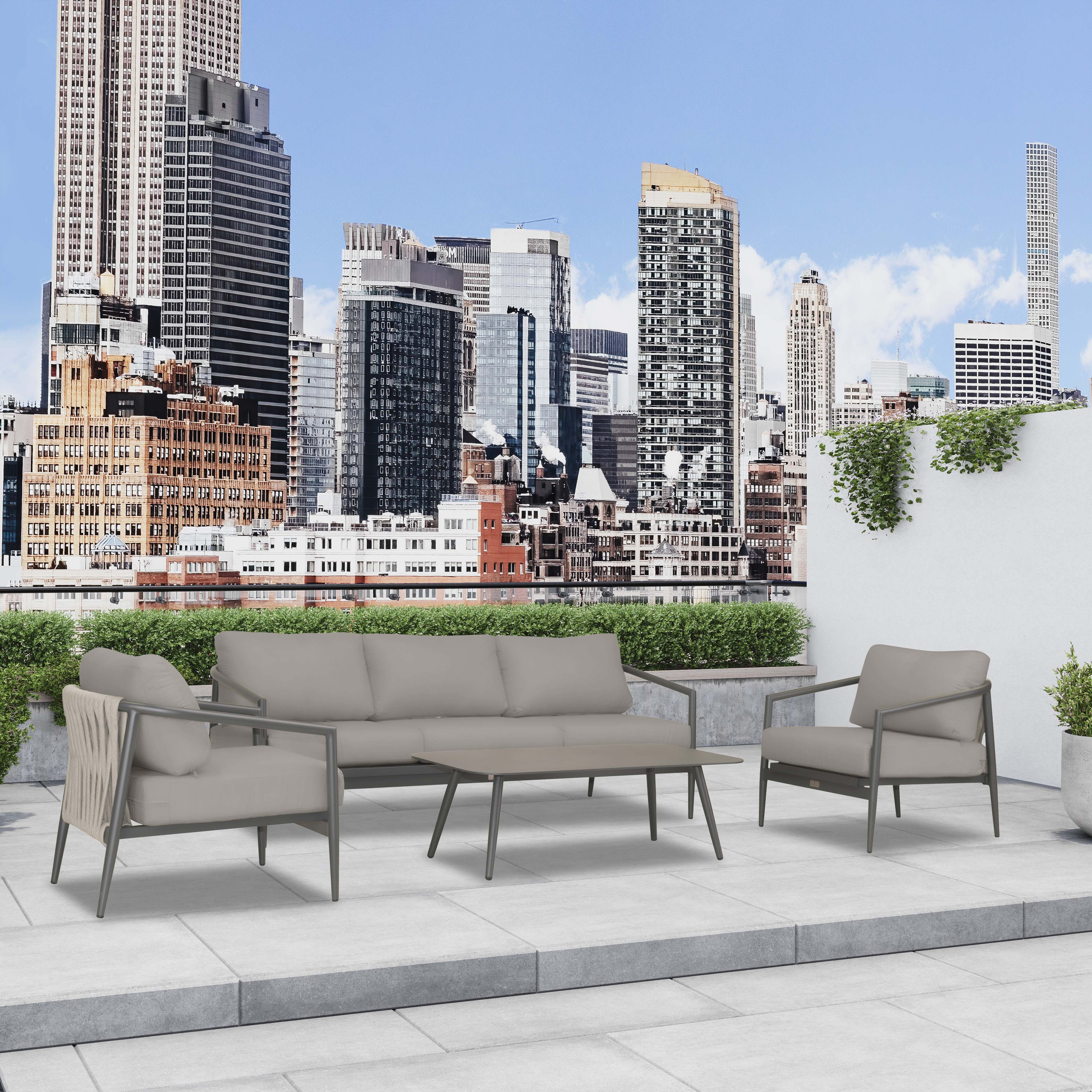Olio 4 Piece Sofa Set#Finish_Slate#Fabric_Canvas Charcoal