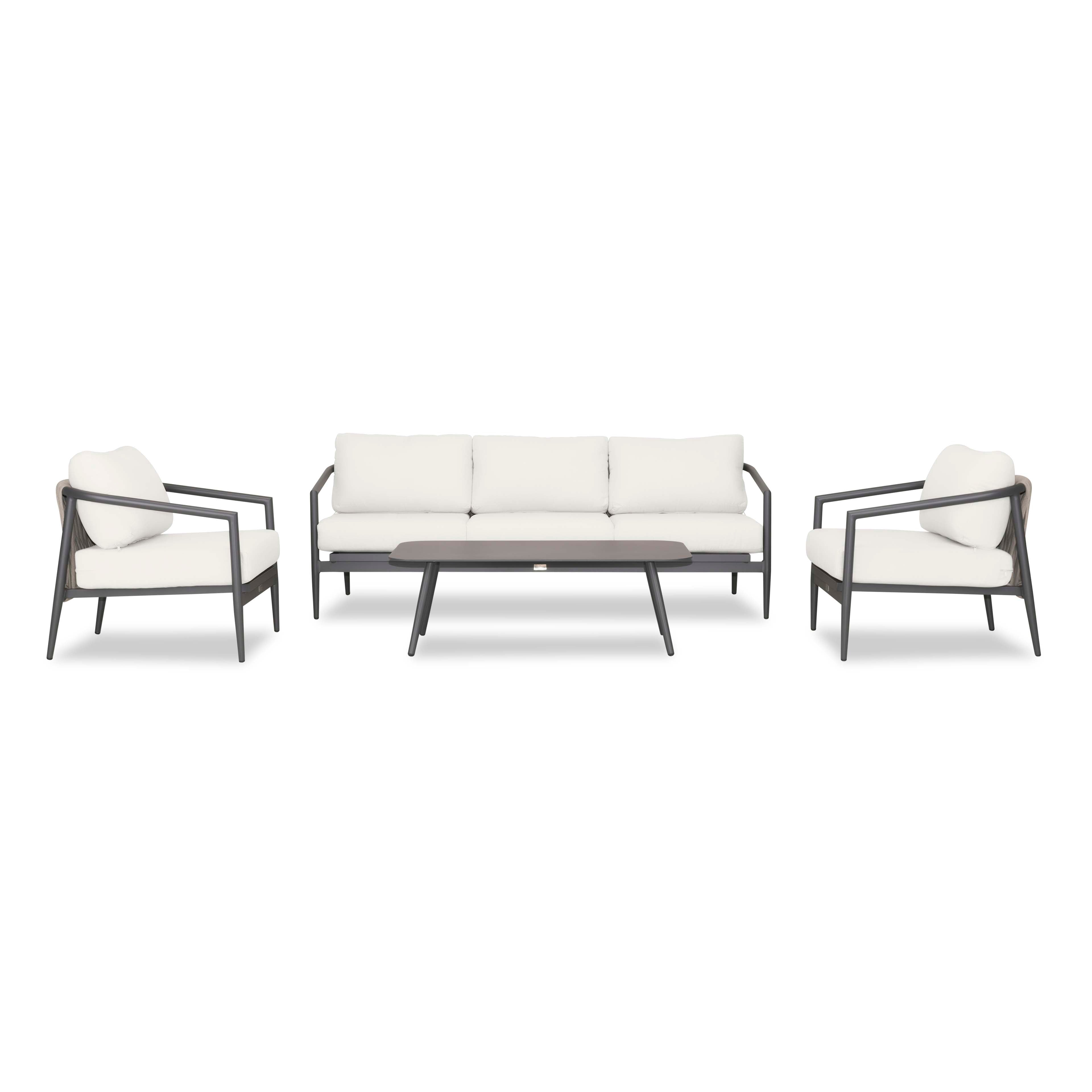 Olio 4 Piece Sofa Set#Finish_Slate#Fabric_Canvas Natural