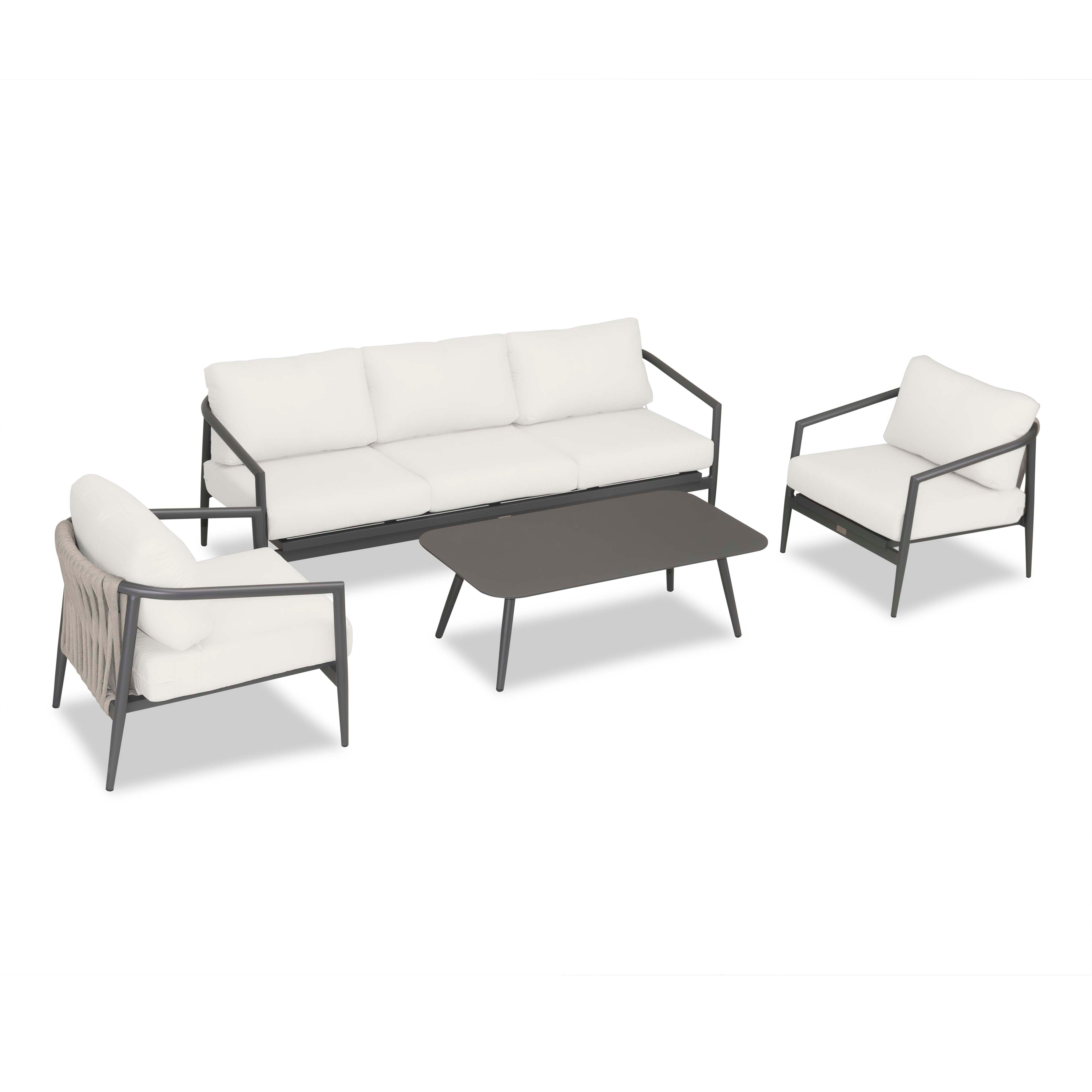Olio 4 Piece Sofa Set#Finish_Slate#Fabric_Canvas Natural