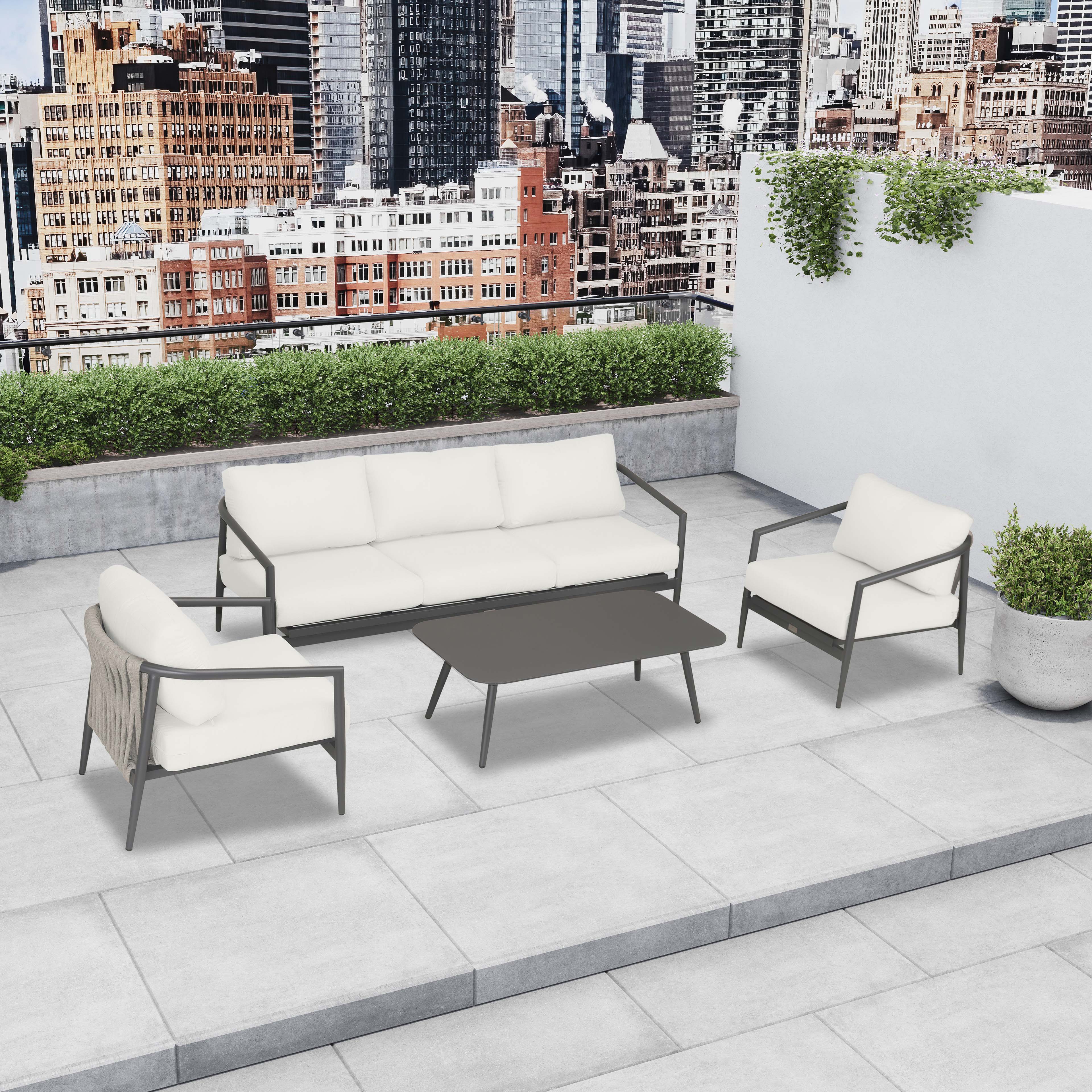 Olio 4 Piece Sofa Set#Finish_Slate#Fabric_Canvas Natural