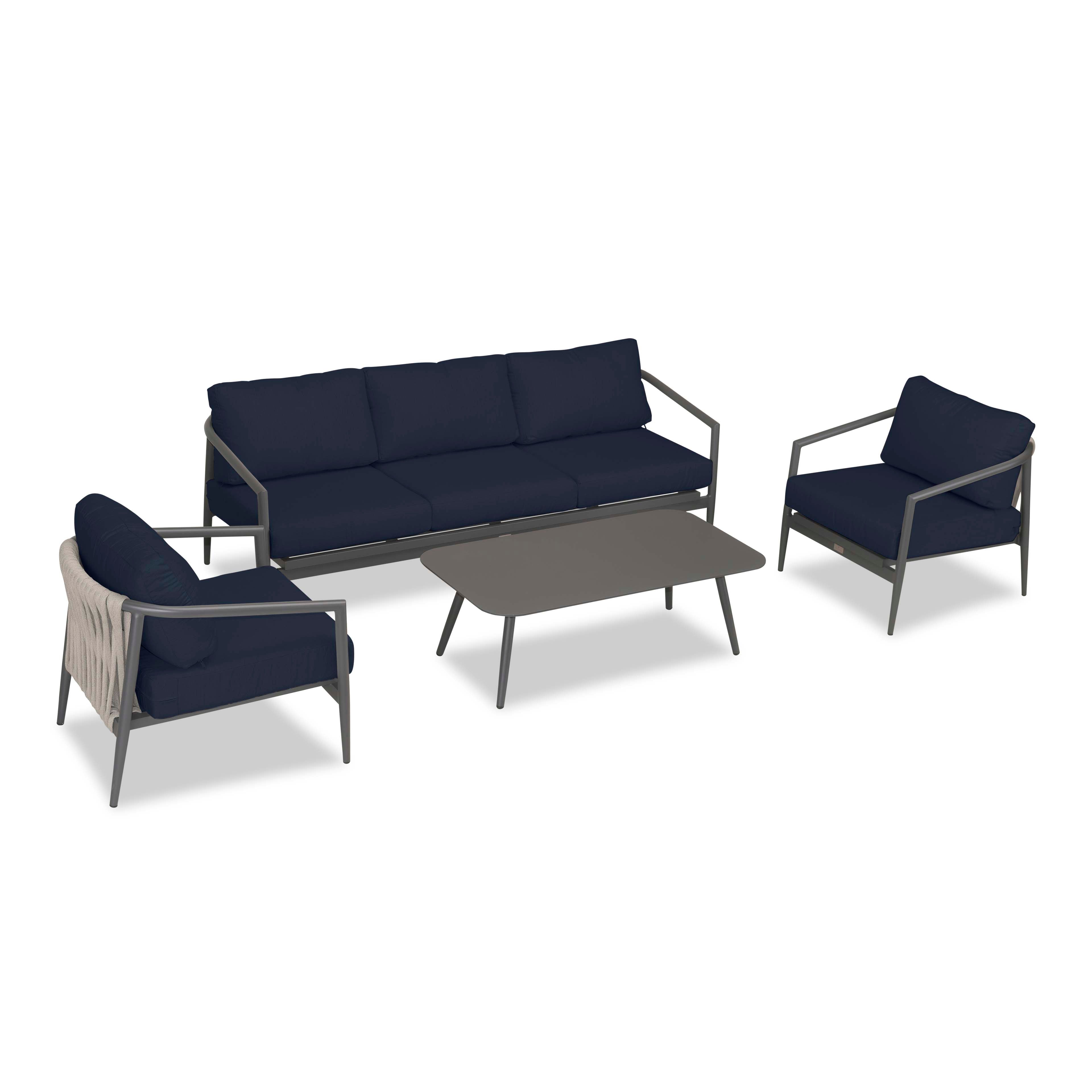 Olio 4 Piece Sofa Set#Finish_Slate#Fabric_Spectrum Indigo