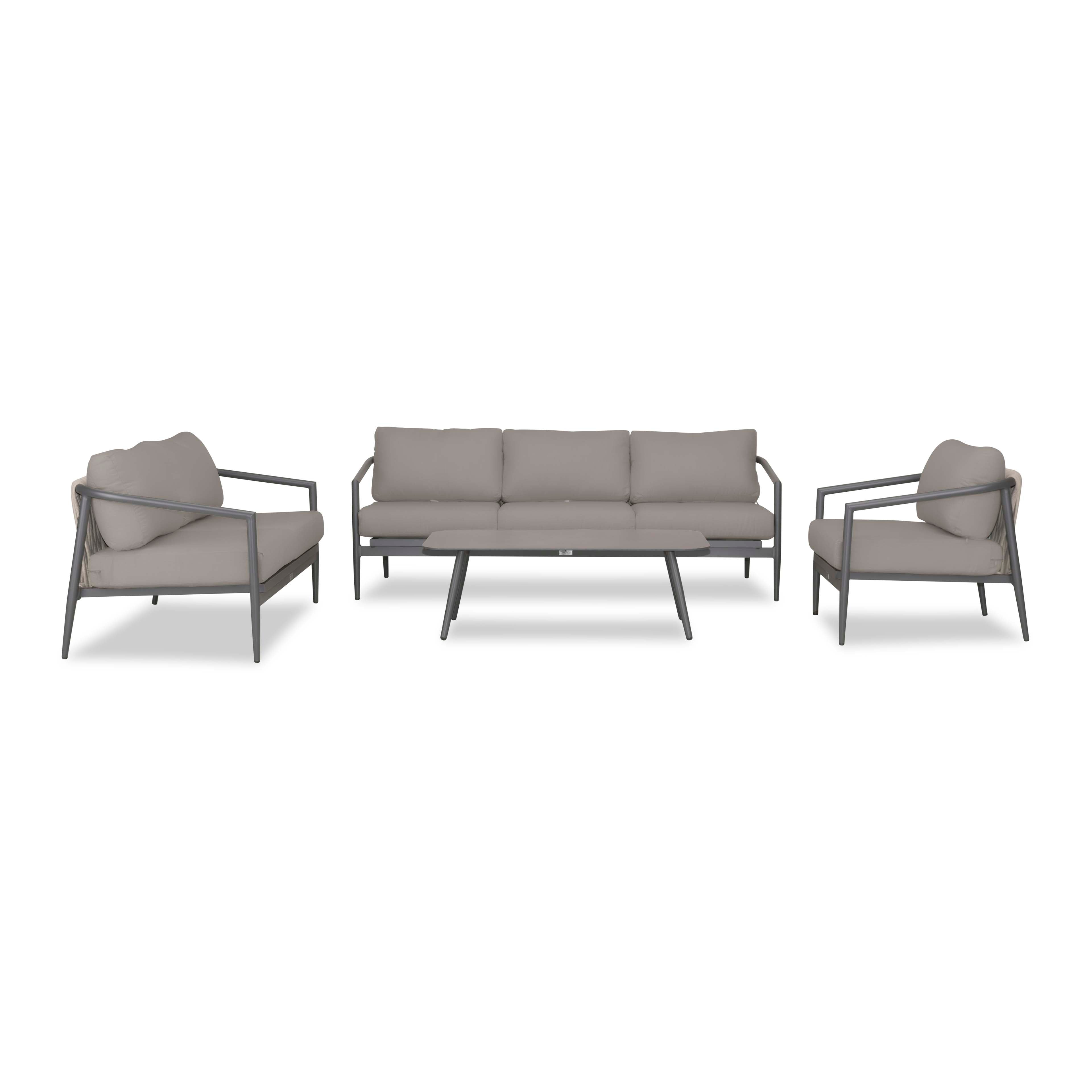 Olio 4 Piece Sofa Loveseat Set#Finish_Slate#Fabric_Canvas Charcoal
