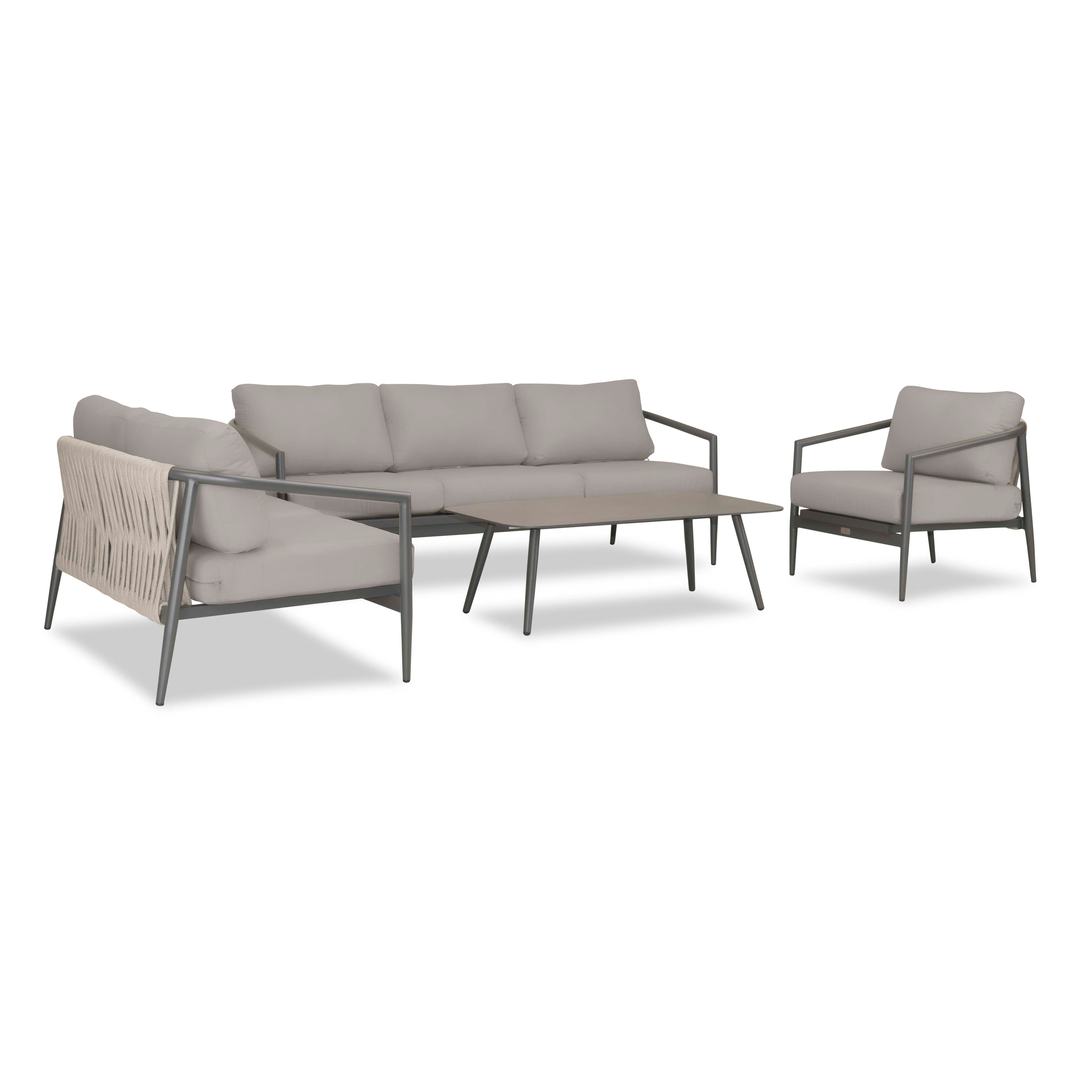 Olio 4 Piece Sofa Loveseat Set#Finish_Slate#Fabric_Canvas Charcoal