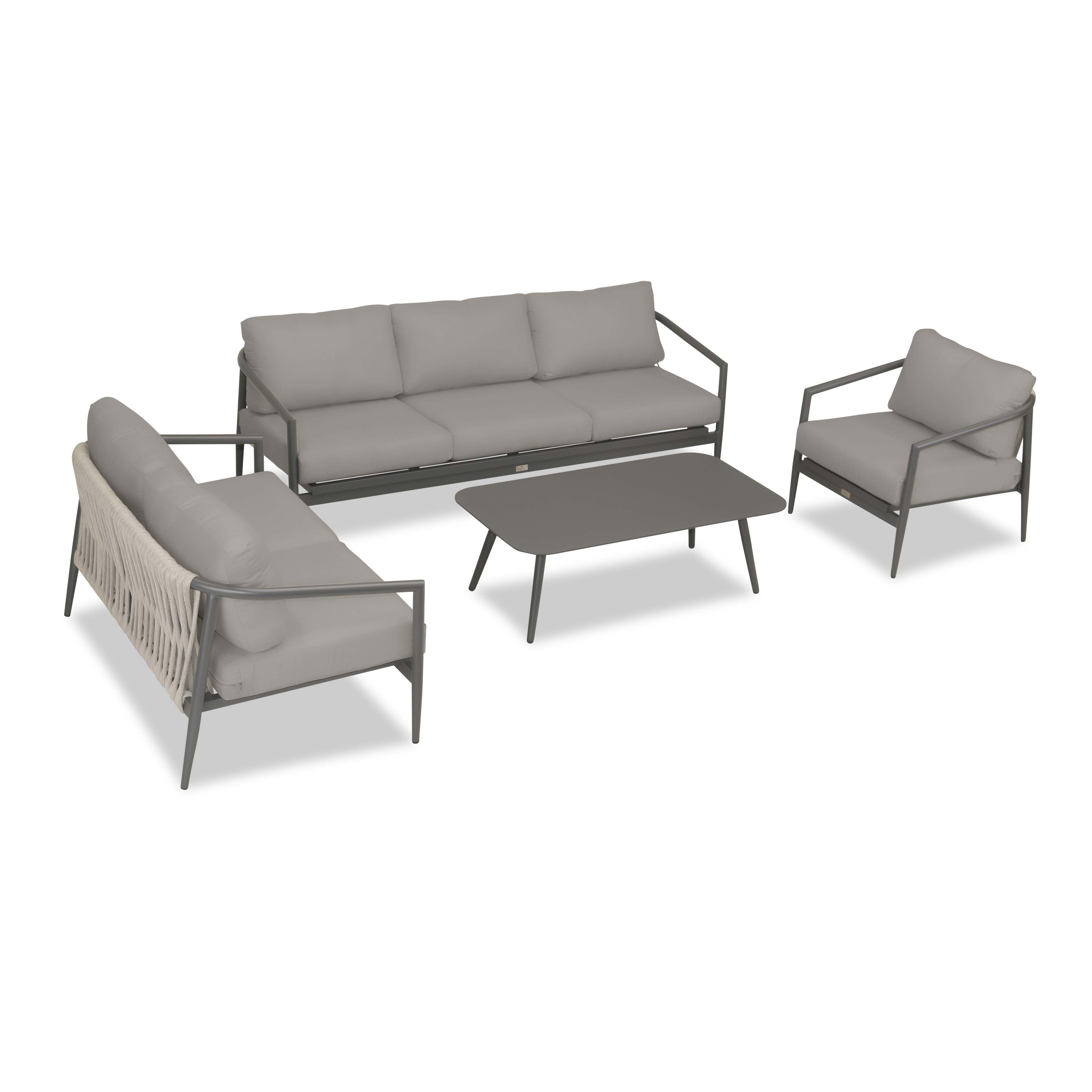 Olio 4 Piece Sofa Loveseat Set#Finish_Slate#Fabric_Canvas Charcoal