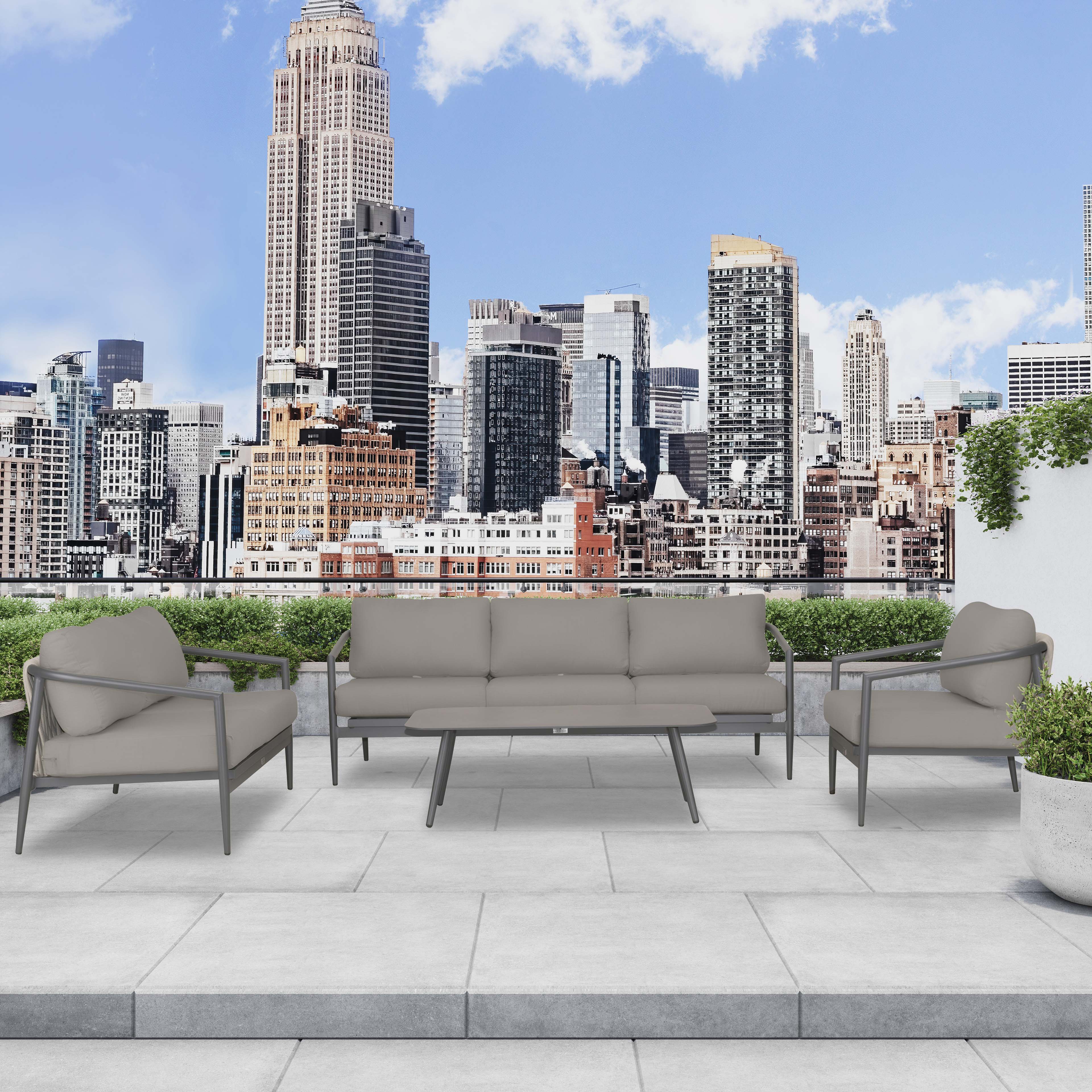 Olio 4 Piece Sofa Loveseat Set#Finish_Slate#Fabric_Canvas Charcoal