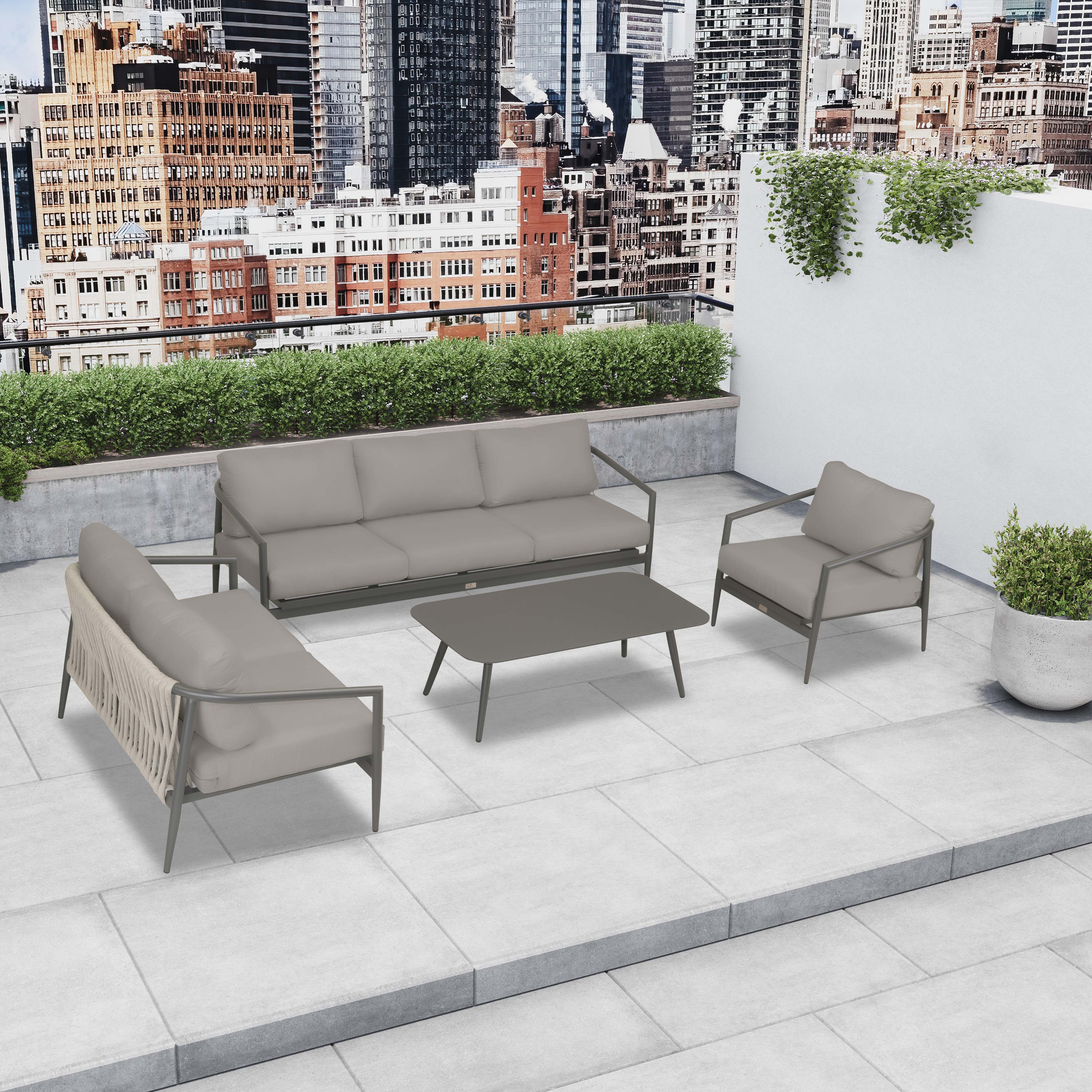Olio 4 Piece Sofa Loveseat Set#Finish_Slate#Fabric_Canvas Charcoal