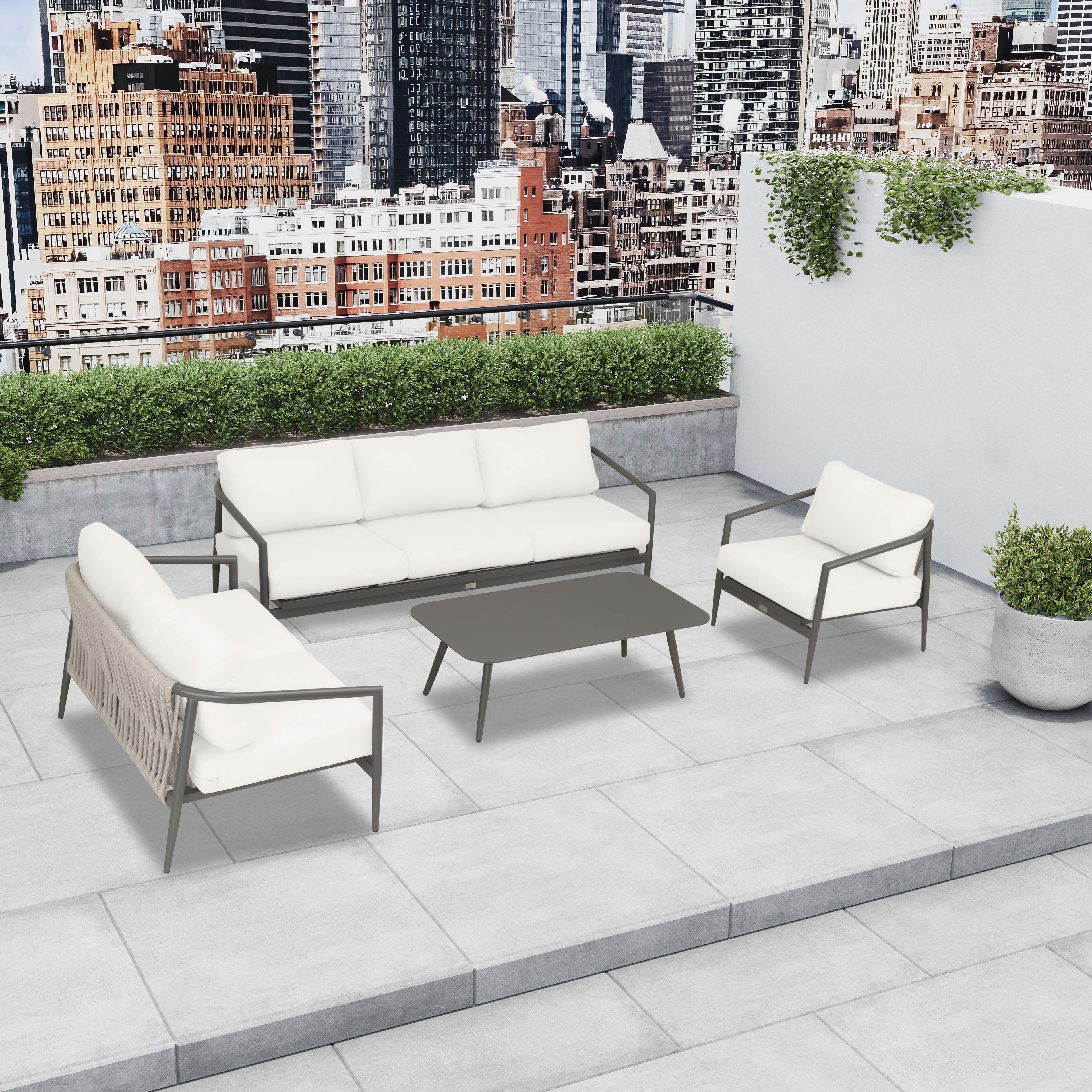 Olio 4 Piece Sofa Loveseat Set#Finish_Slate#Fabric_Canvas Natural