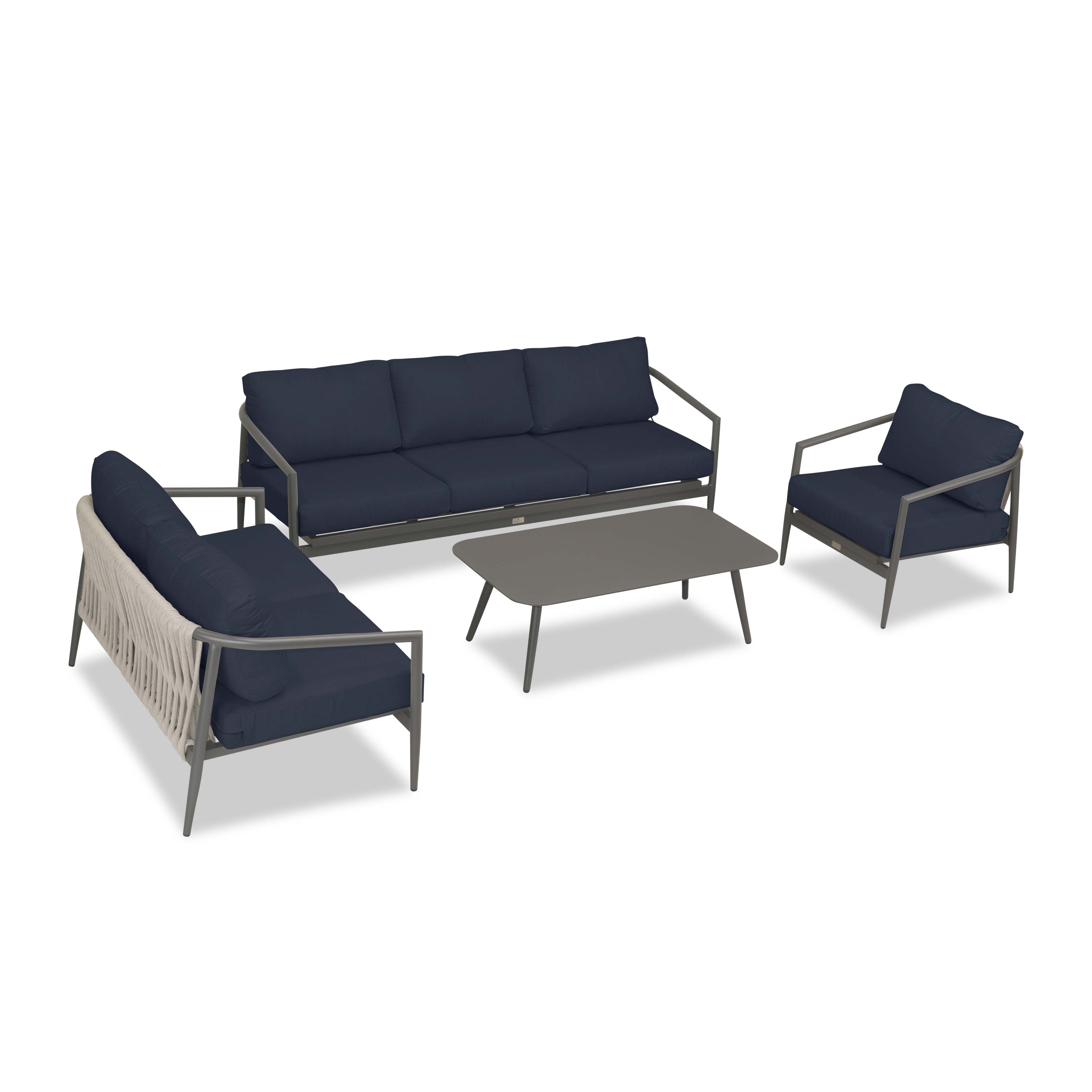 Olio 4 Piece Sofa Loveseat Set#Finish_Slate#Fabric_Spectrum Indigo