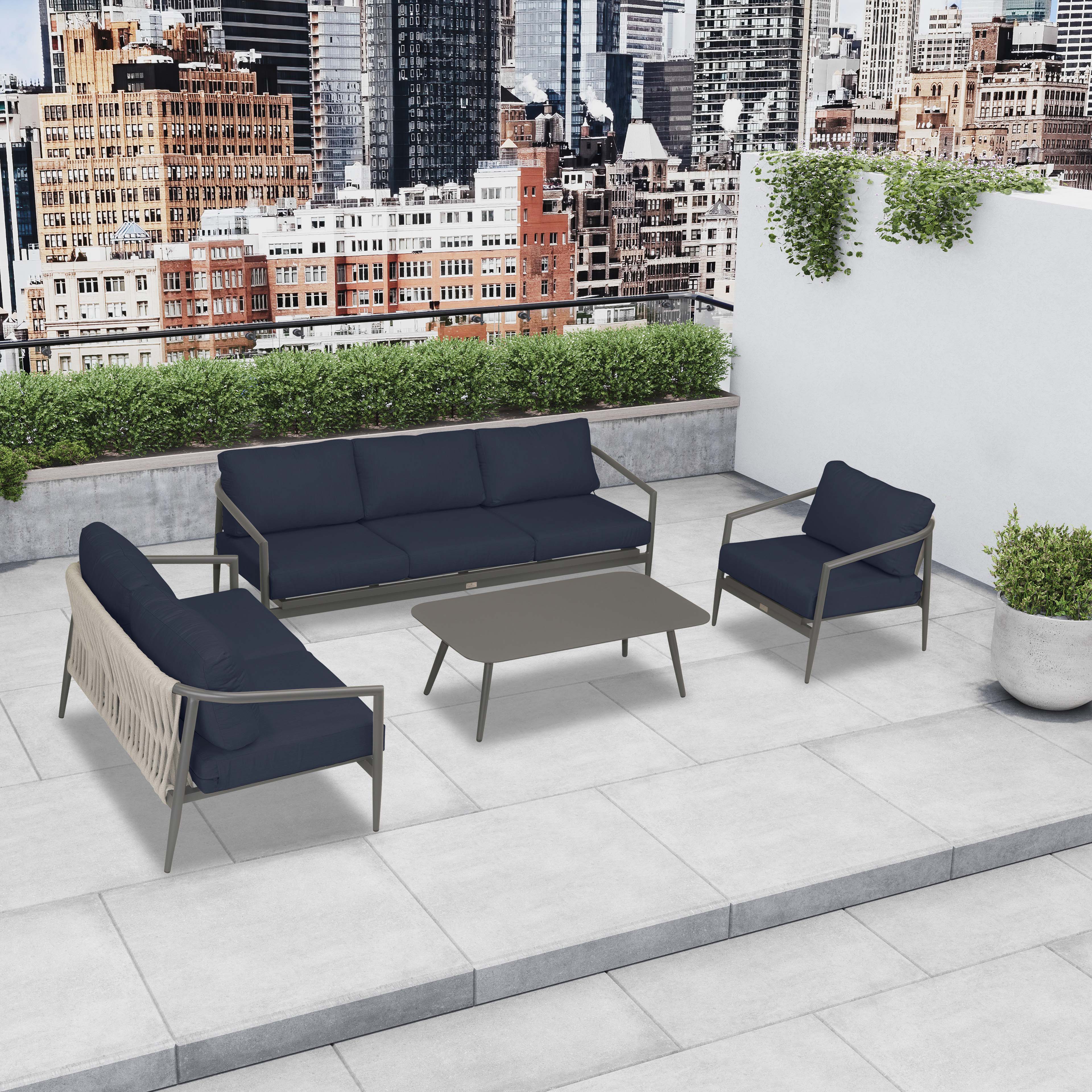 Olio 4 Piece Sofa Loveseat Set#Finish_Slate#Fabric_Spectrum Indigo