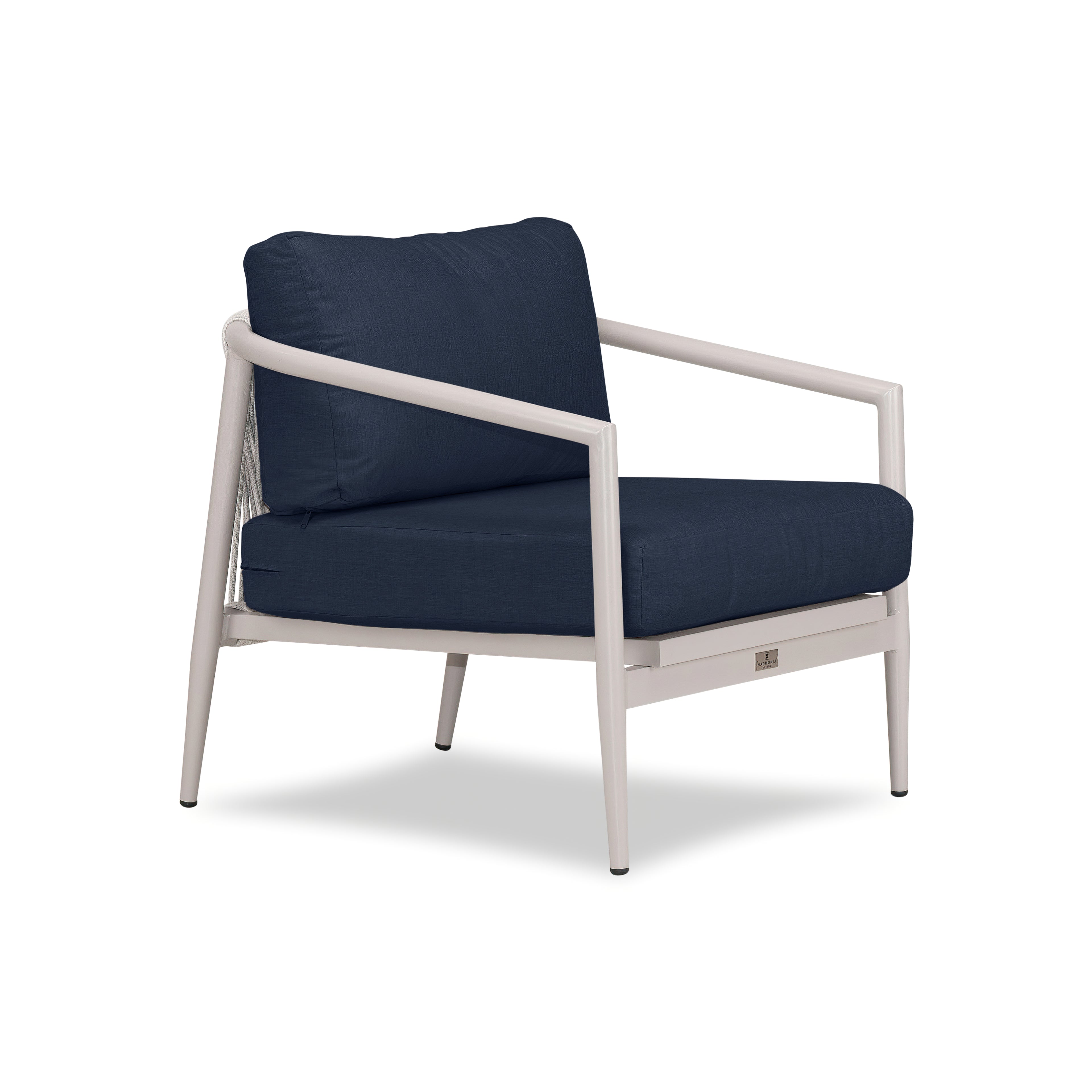 Olio Club Chair#Finish_Urban Stone#Fabric_Spectrum Indigo