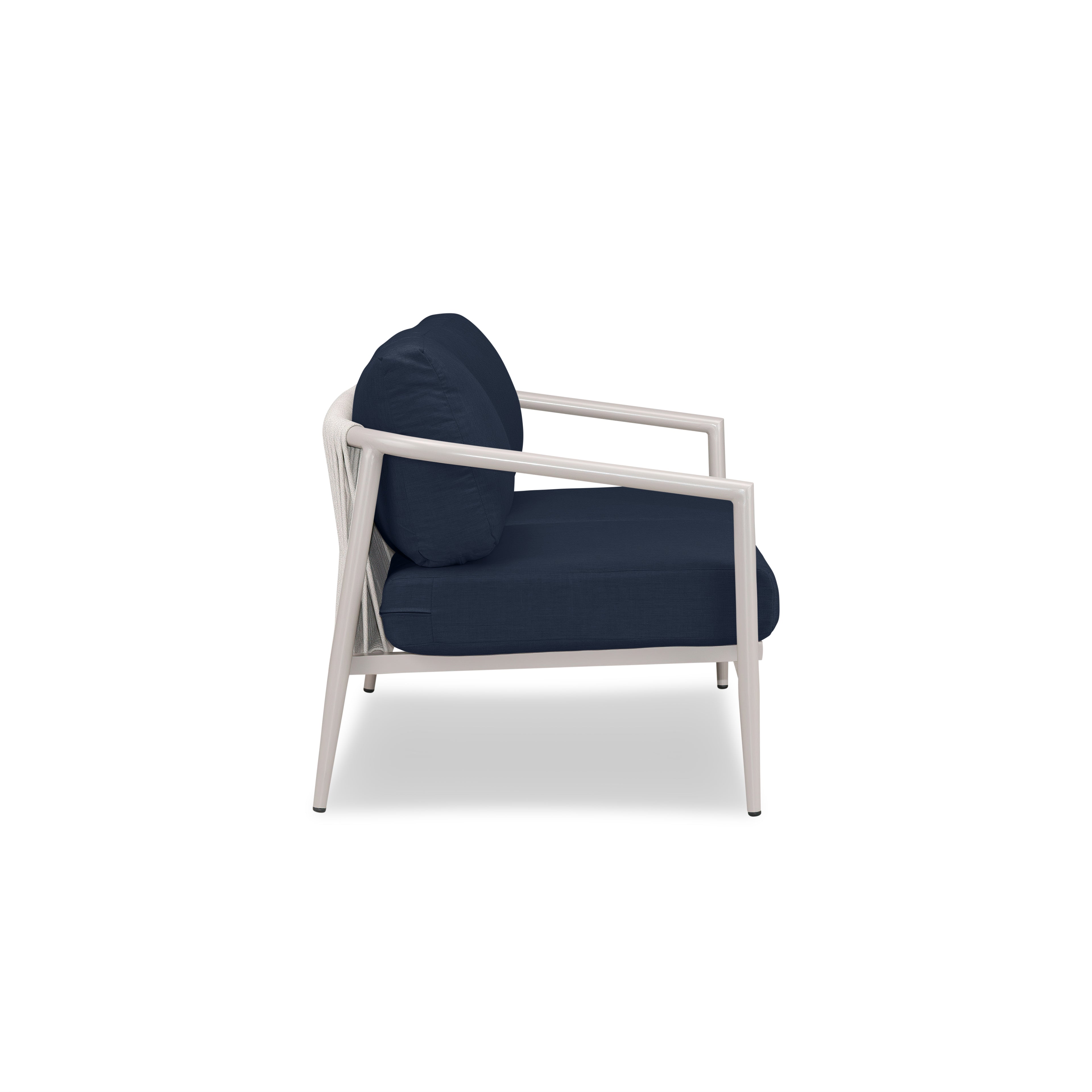 Olio Loveseat#Finish_Urban Stone#Fabric_Spectrum Indigo