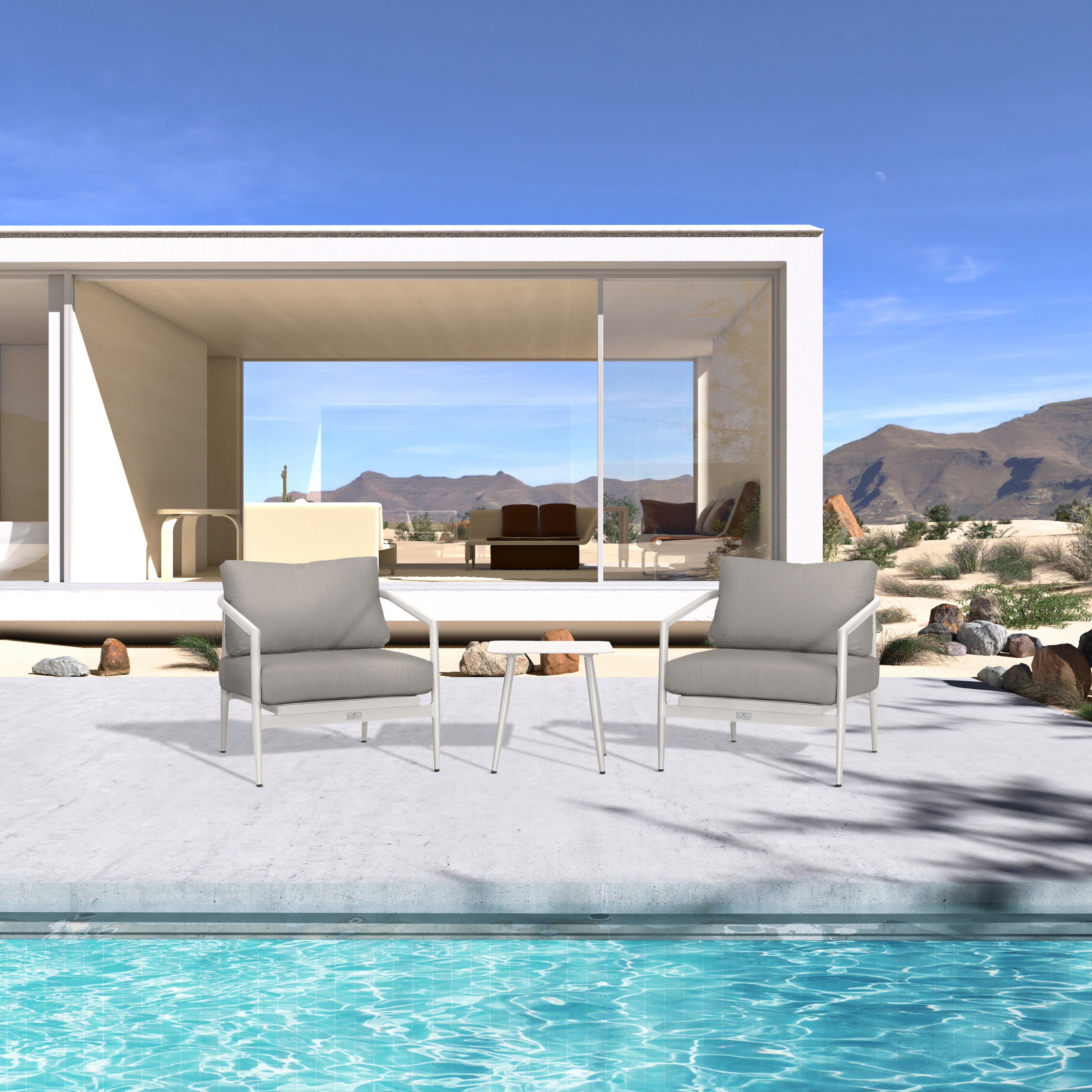 Olio 3 Piece Club Chair Set#Finish_Urban Stone#Fabric_Canvas Charcoal