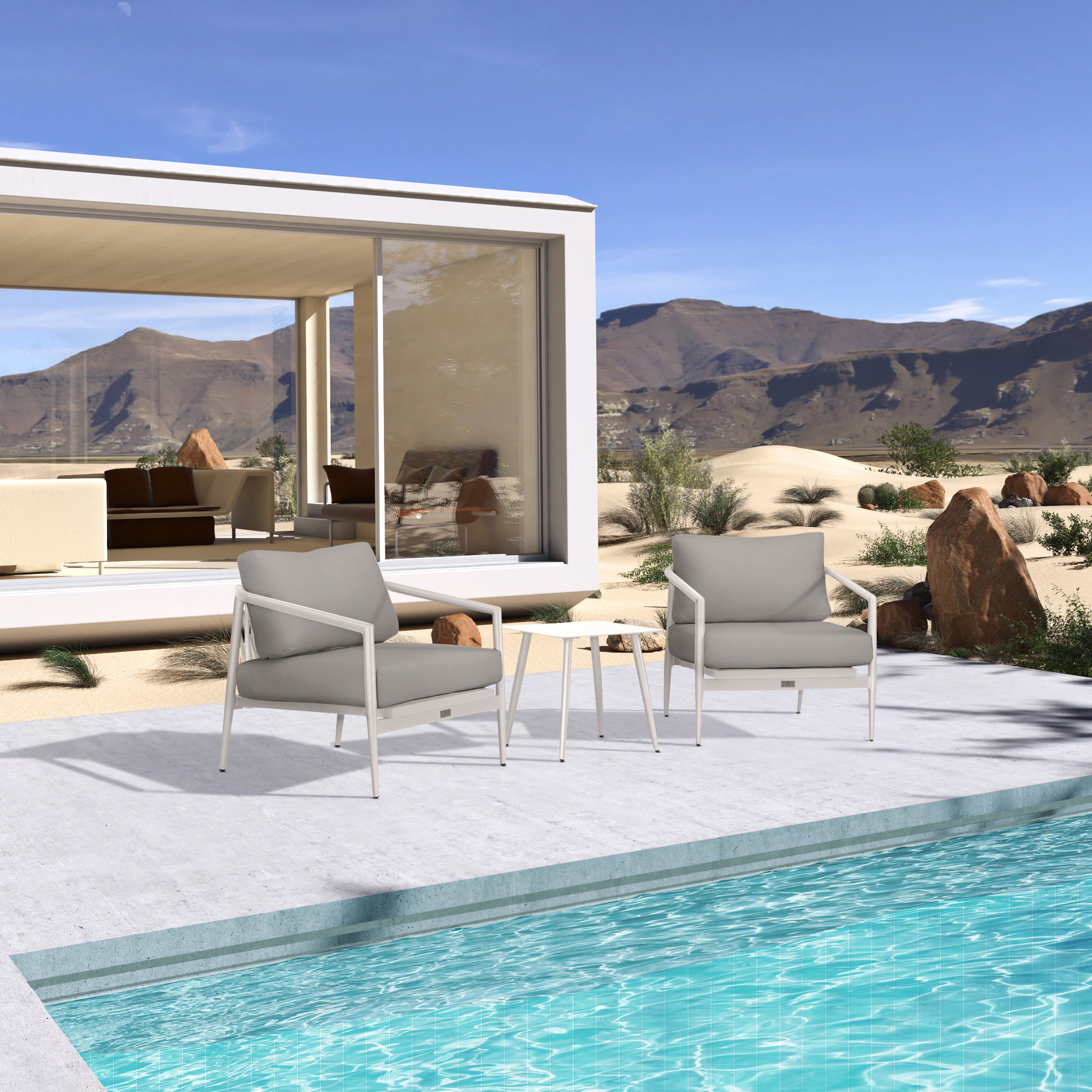 Olio 3 Piece Club Chair Set#Finish_Urban Stone#Fabric_Canvas Charcoal