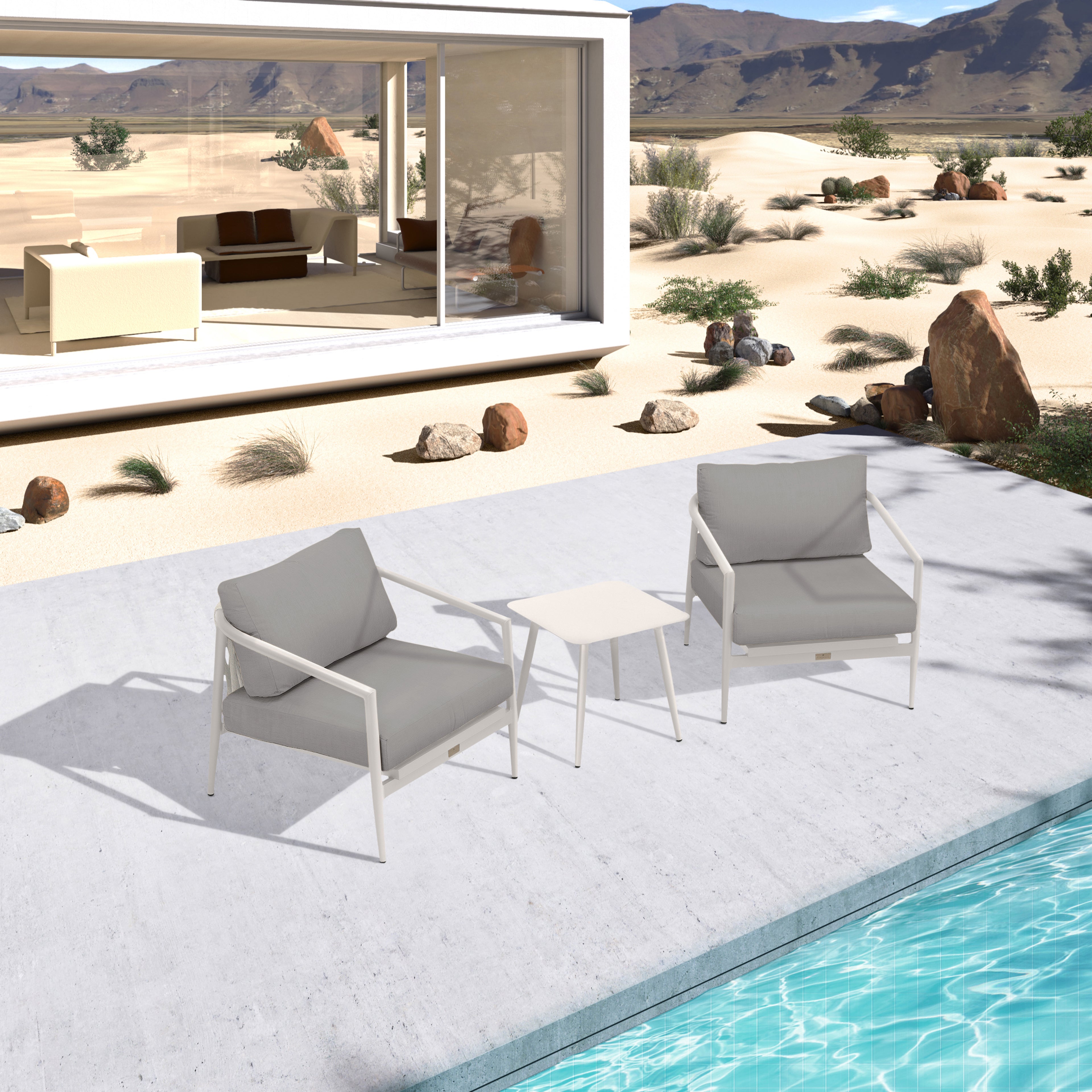 Olio 3 Piece Club Chair Set#Finish_Urban Stone#Fabric_Canvas Charcoal