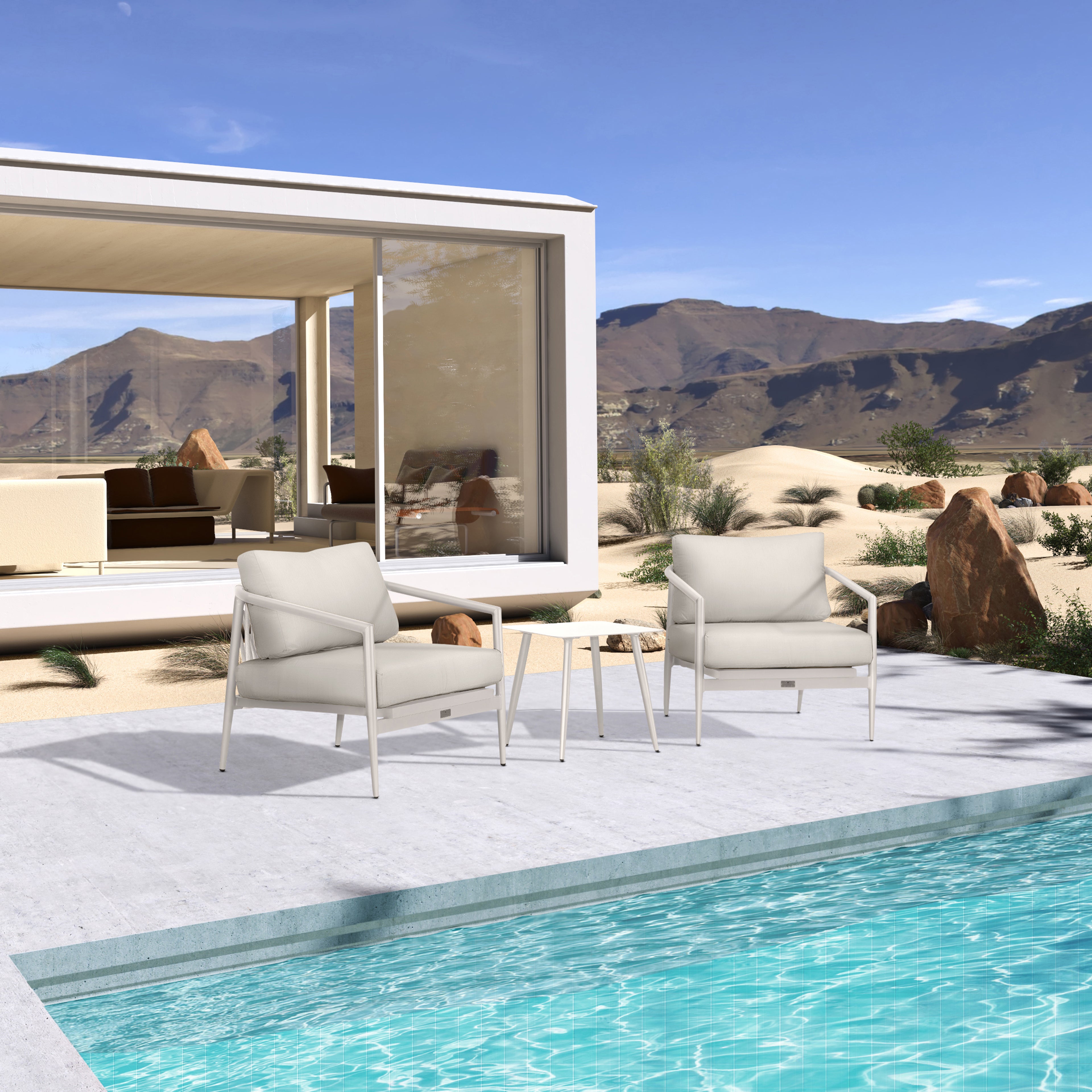 Olio 3 Piece Club Chair Set#Finish_Urban Stone#Fabric_Cast Silver