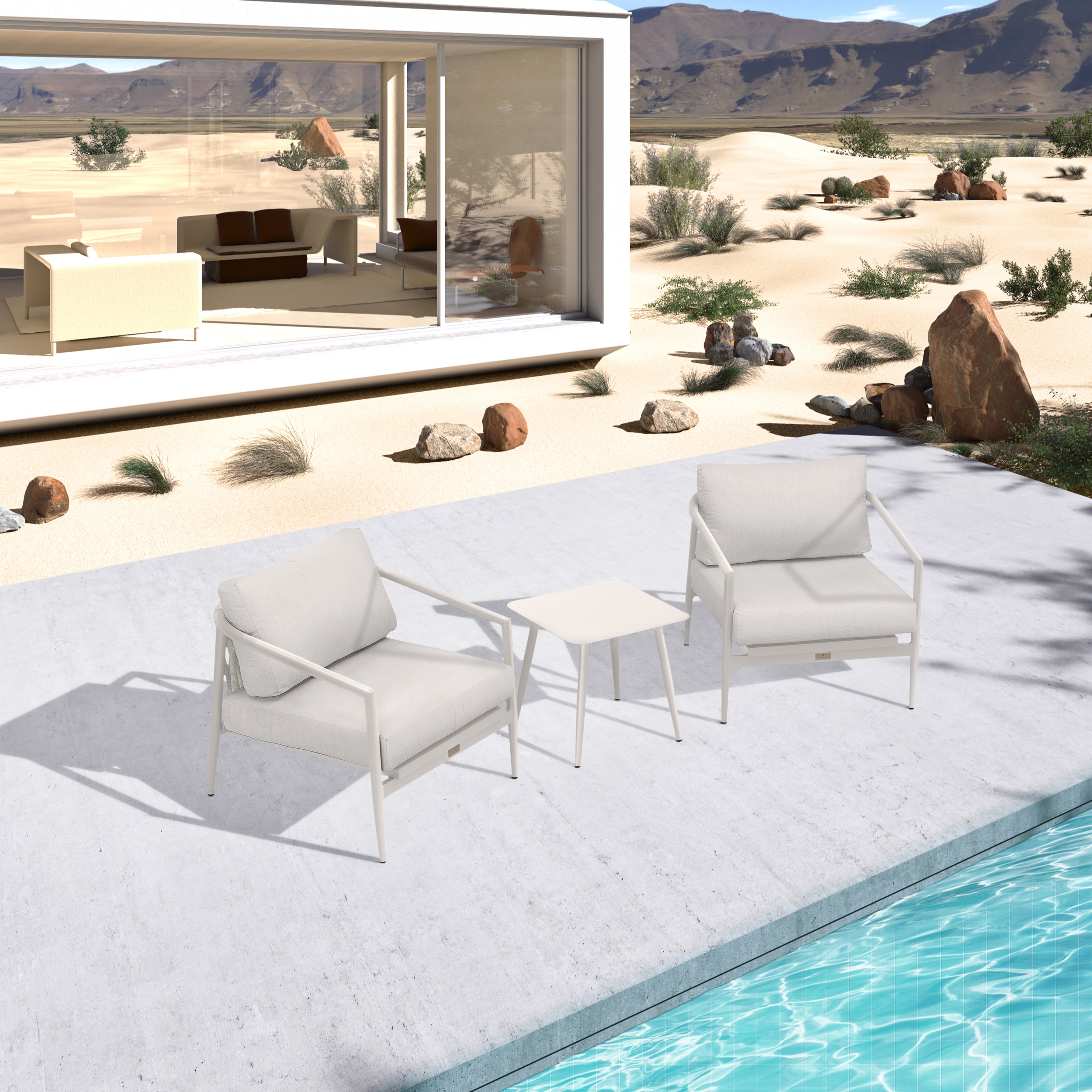 Olio 3 Piece Club Chair Set#Finish_Urban Stone#Fabric_Cast Silver