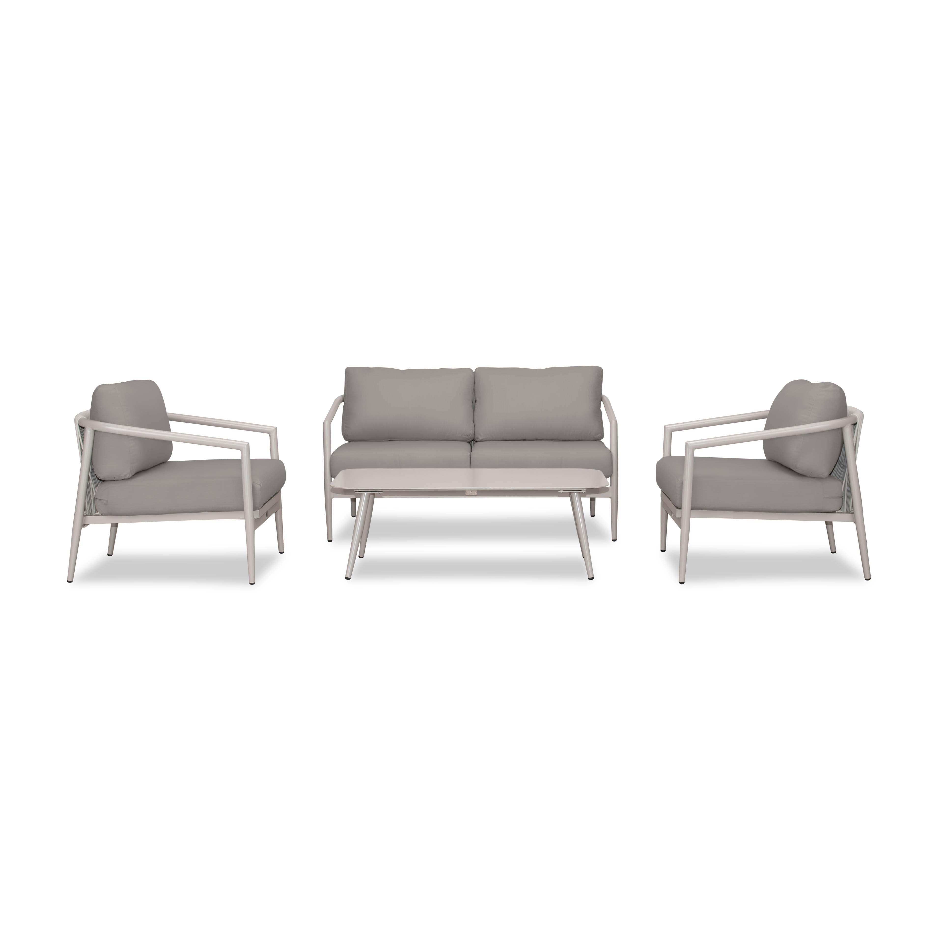 Olio 4 Piece Loveseat Set#Finish_Urban Stone#Fabric_Canvas Charcoal