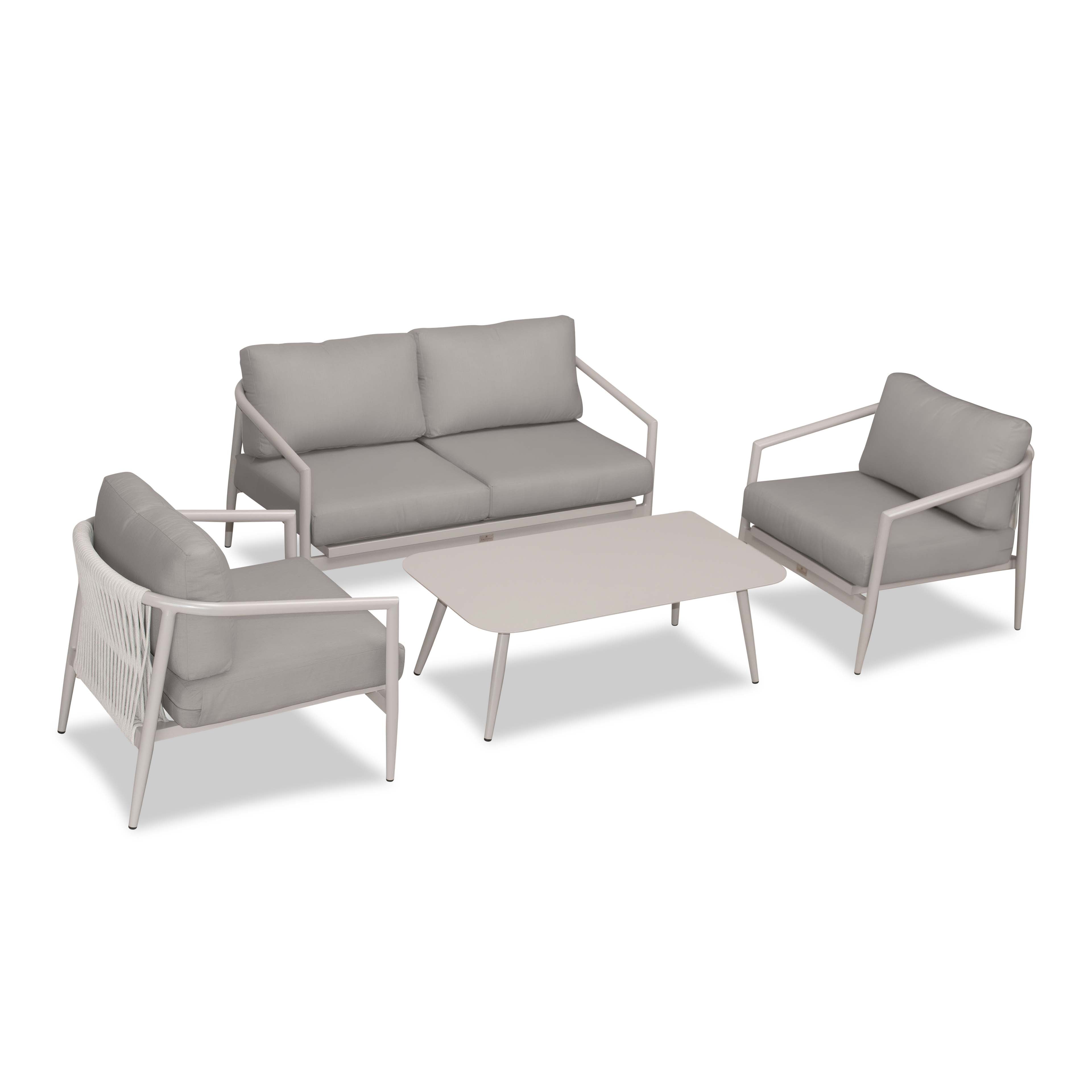 Olio 4 Piece Loveseat Set#Finish_Urban Stone#Fabric_Canvas Charcoal