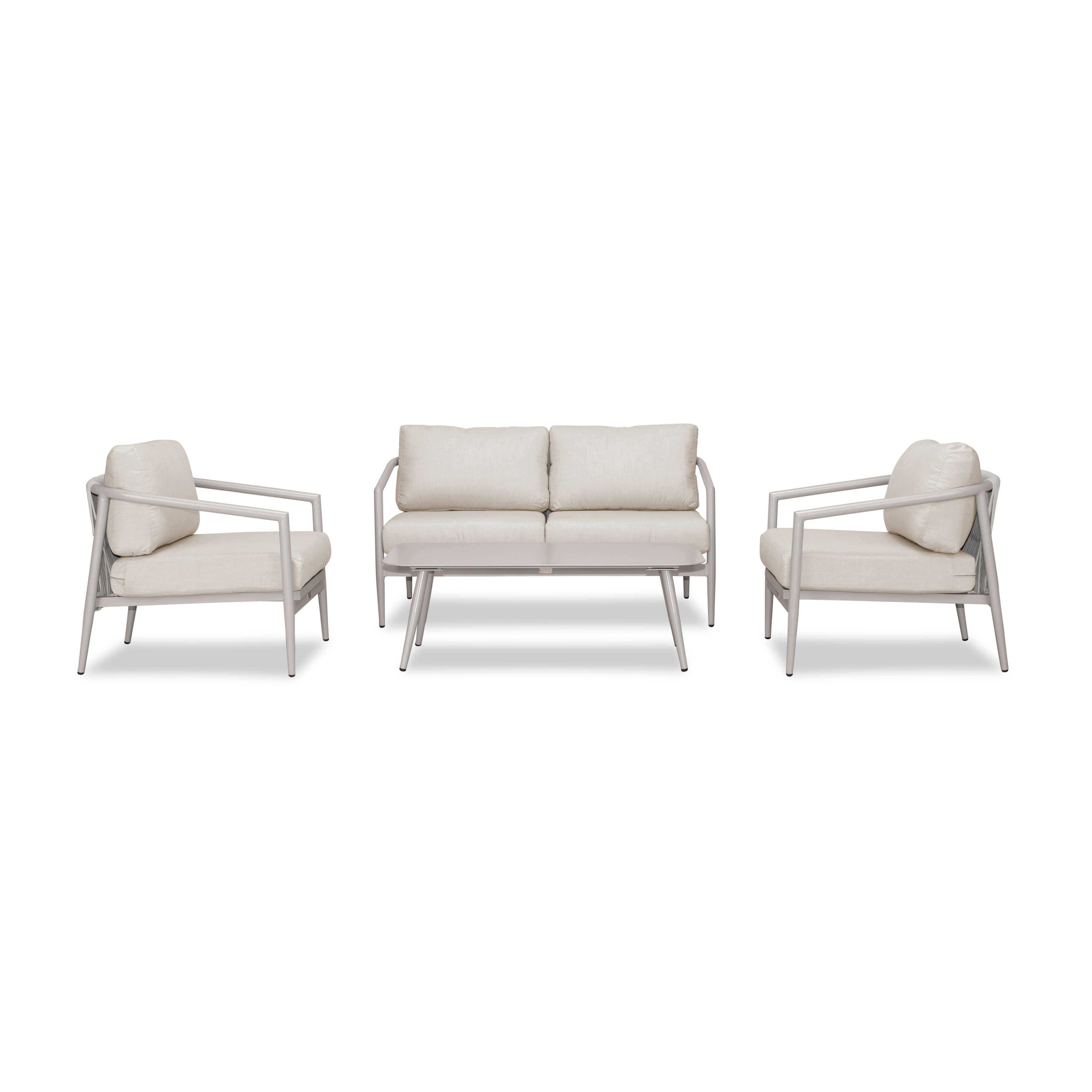 Olio 4 Piece Loveseat Set#Finish_Urban Stone#Fabric_Cast Silver