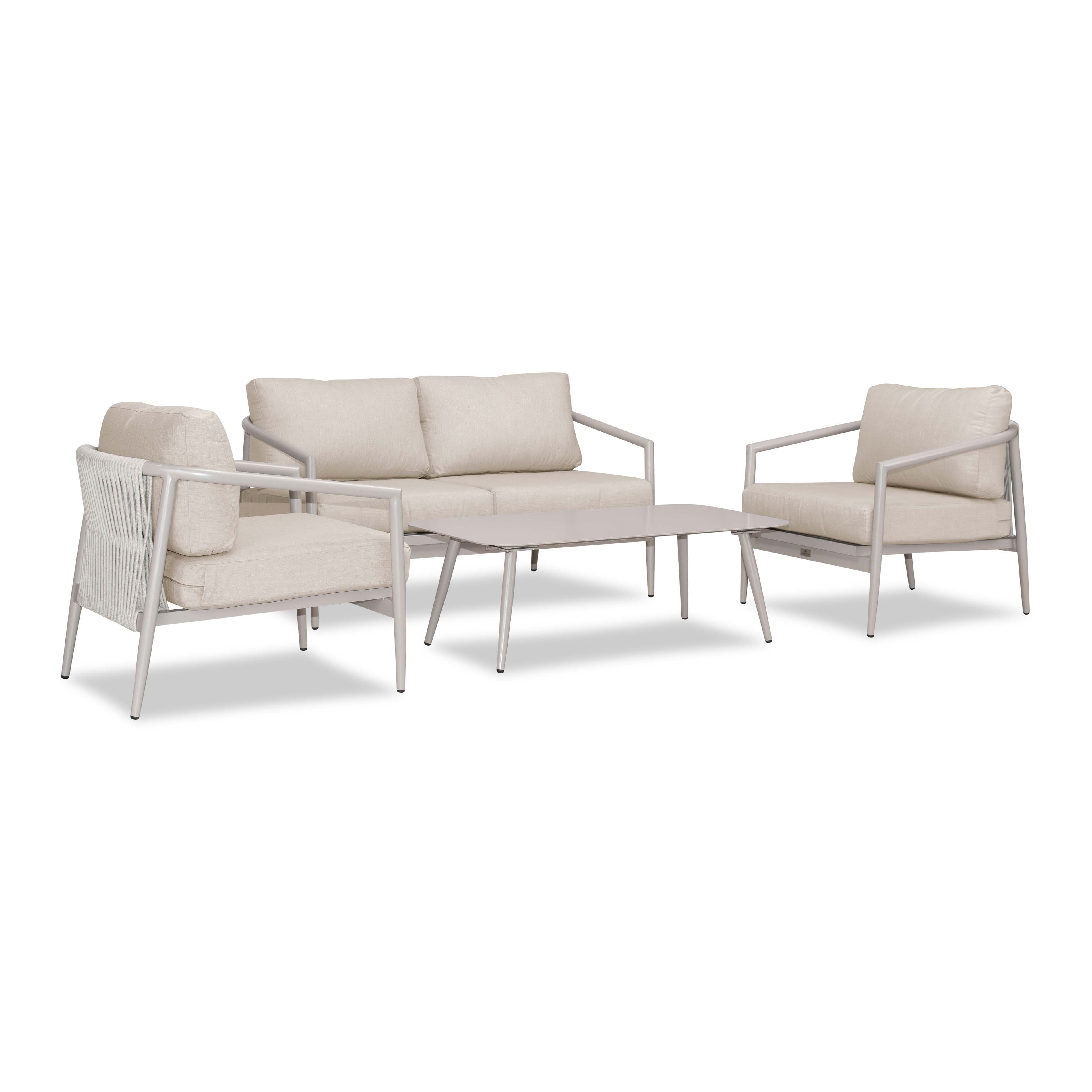 Olio 4 Piece Loveseat Set#Finish_Urban Stone#Fabric_Cast Silver
