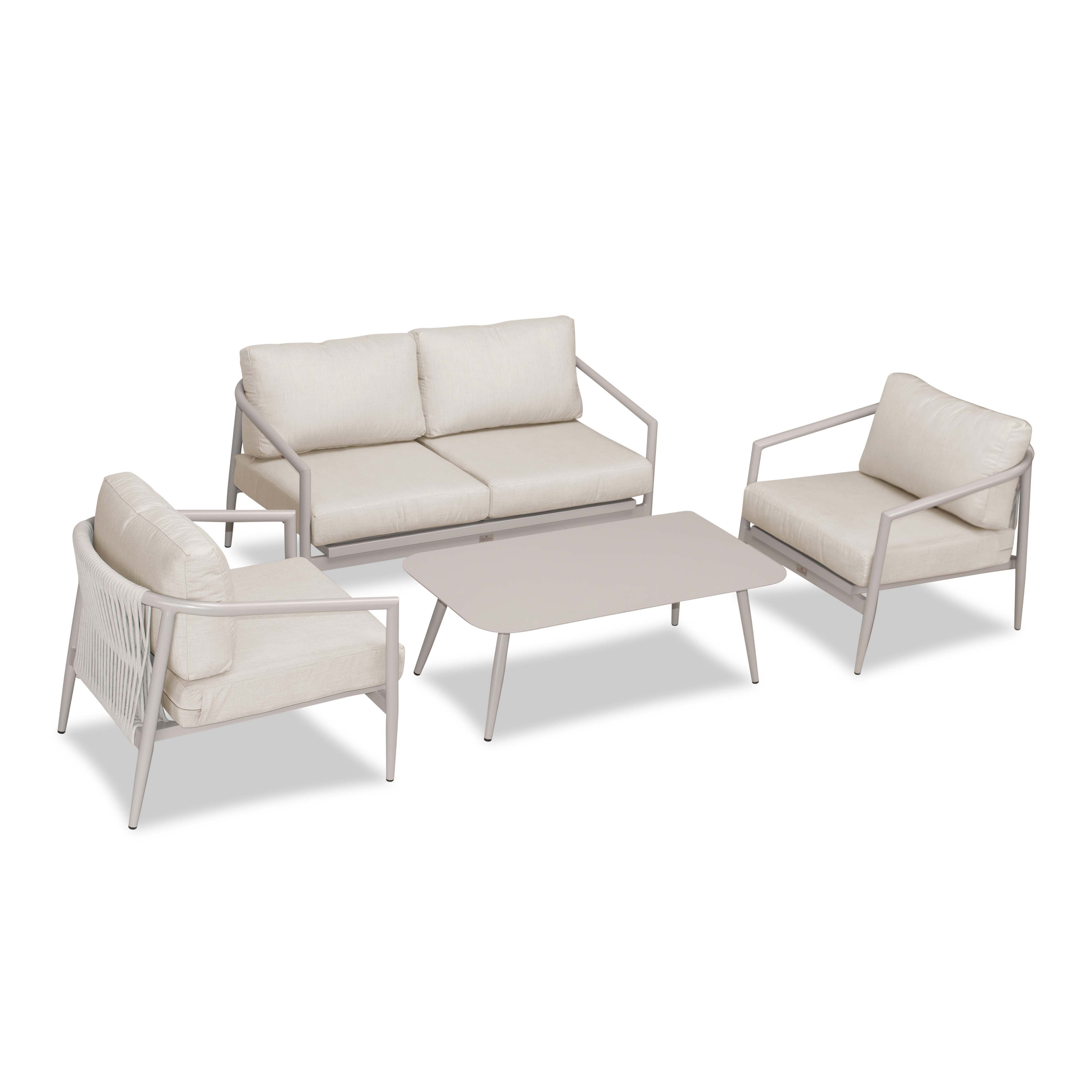 Olio 4 Piece Loveseat Set#Finish_Urban Stone#Fabric_Cast Silver