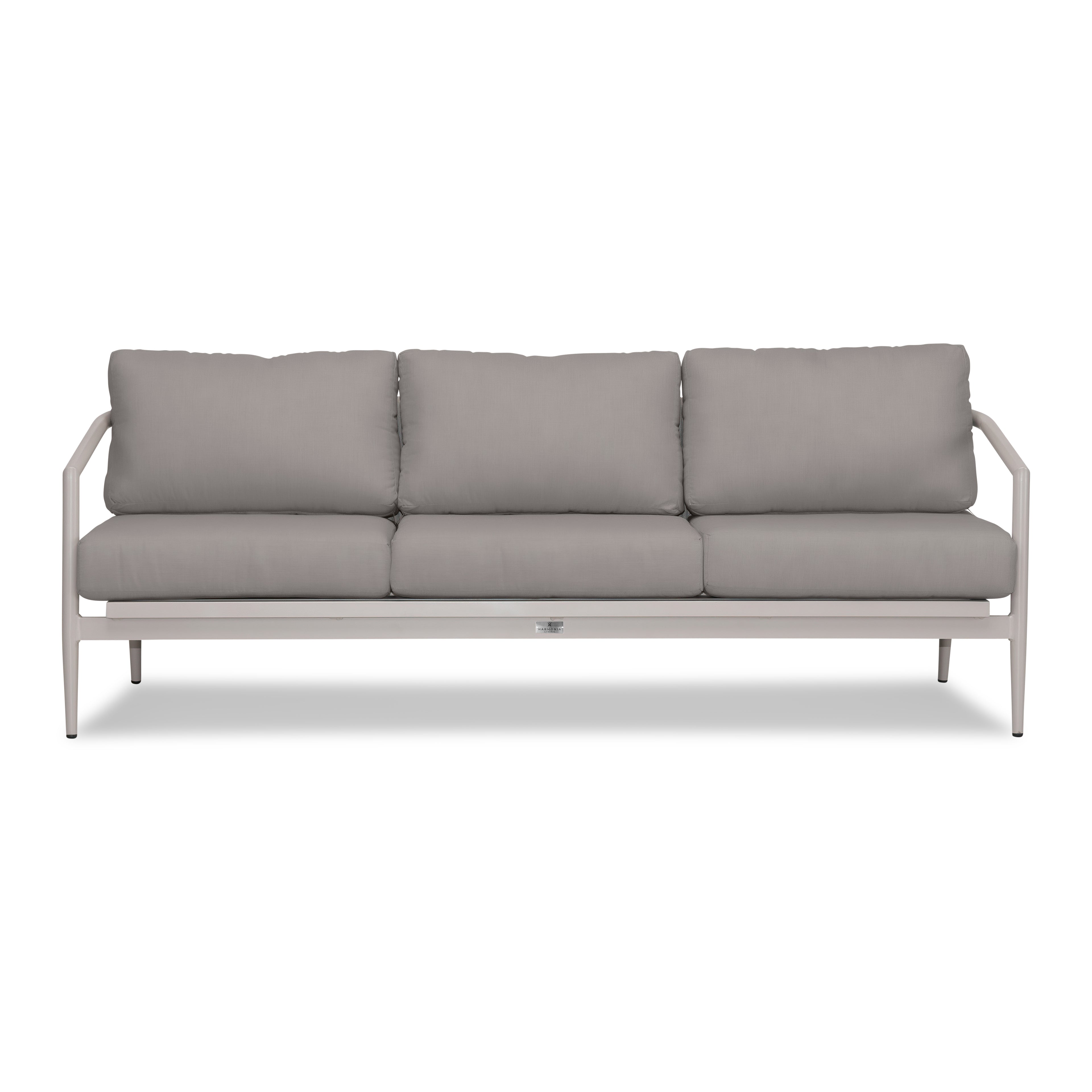 Olio 3 Piece Aluminum Sofa Set#Finish_Urban Stone#Fabric_Canvas Charcoal