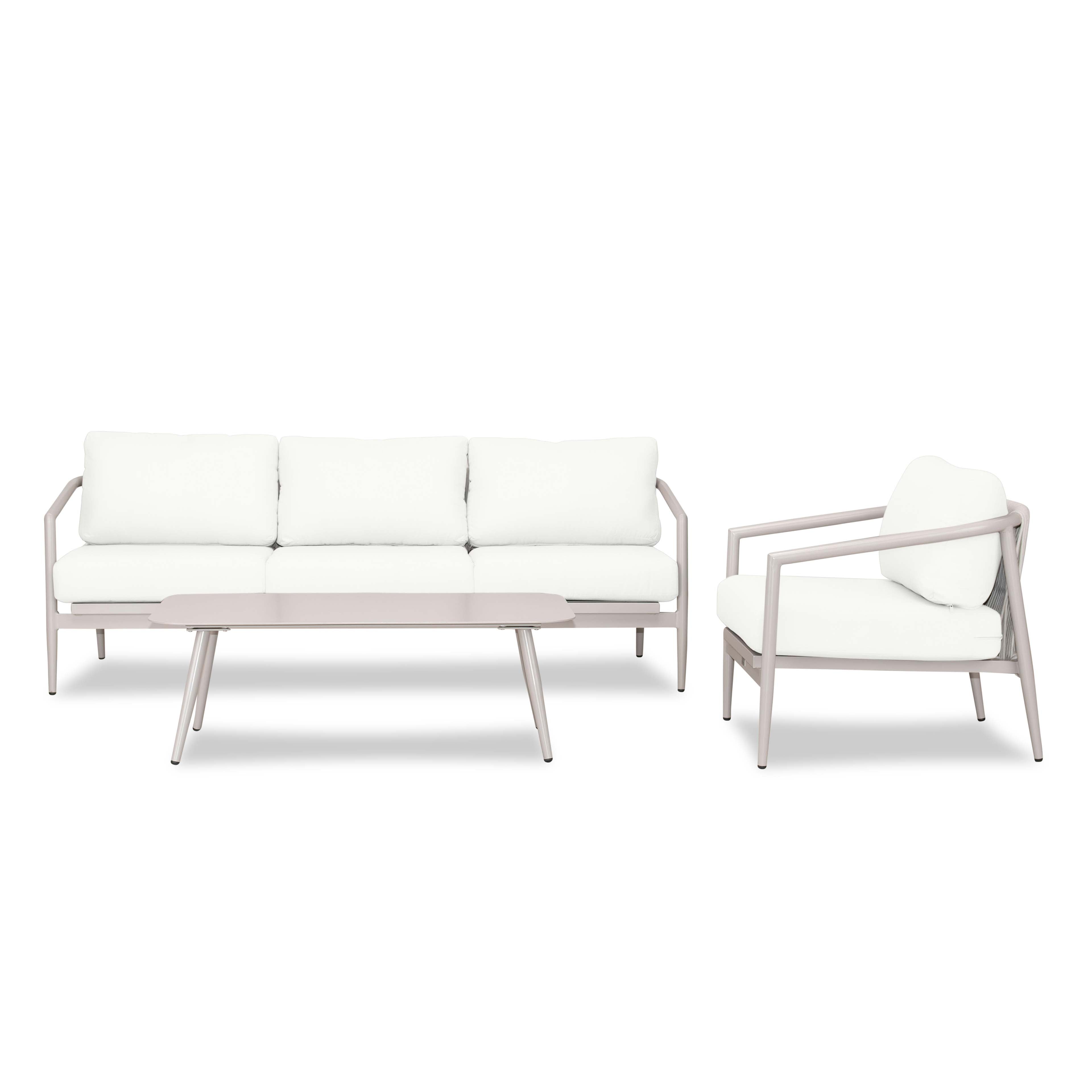 Olio 3 Piece Aluminum Sofa Set#Finish_Urban Stone#Fabric_Canvas Natural