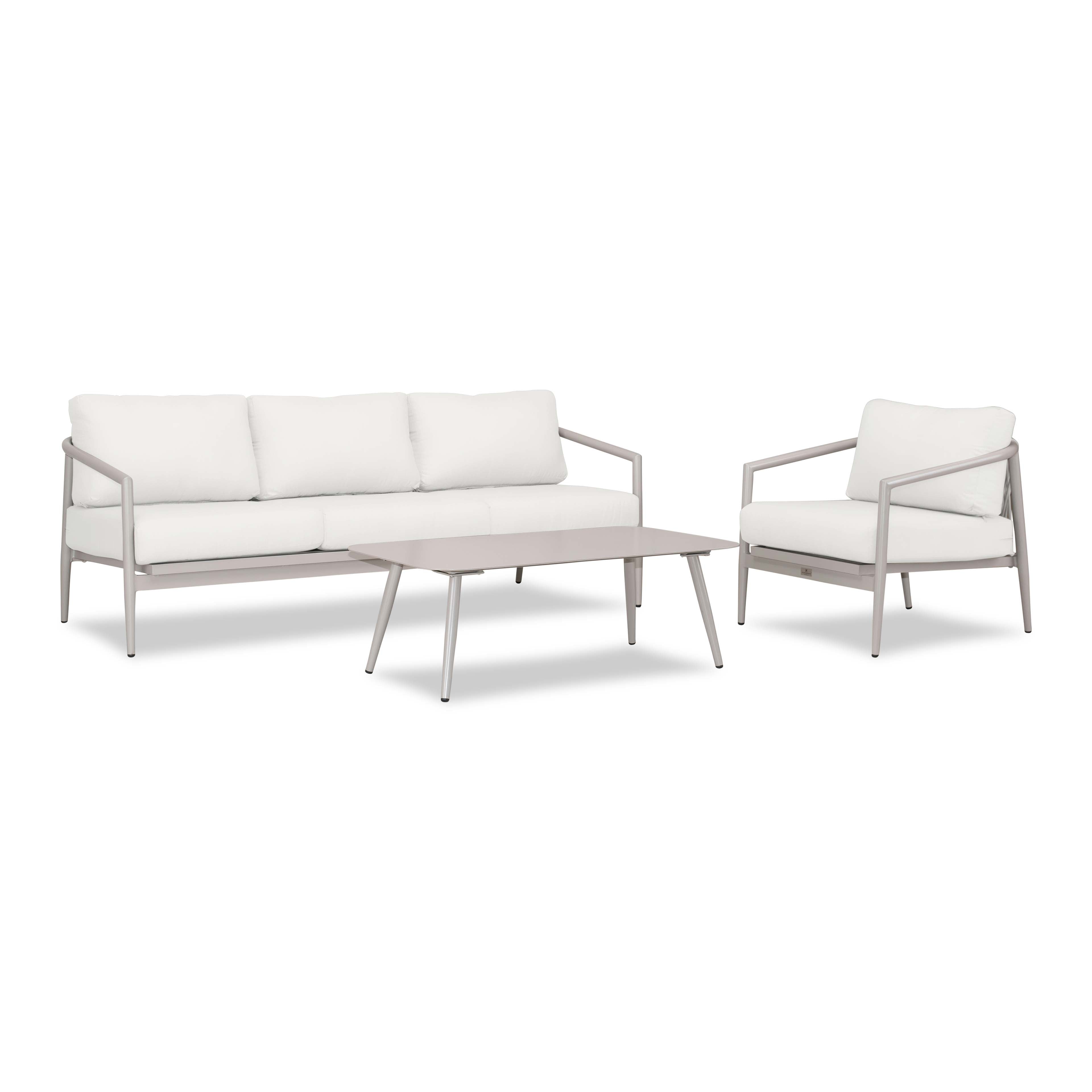 Olio 3 Piece Aluminum Sofa Set#Finish_Urban Stone#Fabric_Canvas Natural