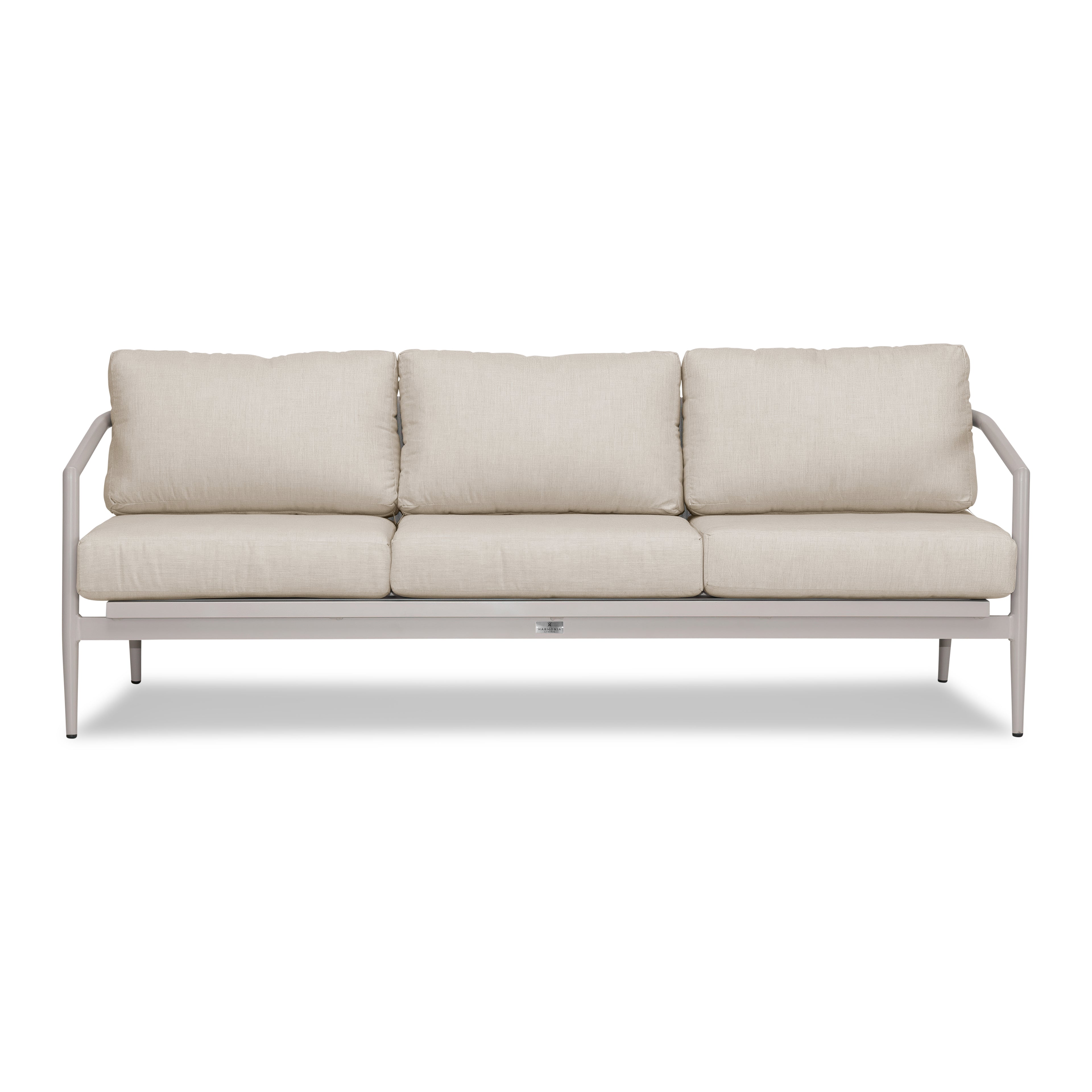 Olio 3 Piece Aluminum Sofa Set#Finish_Urban Stone#Fabric_Cast Silver