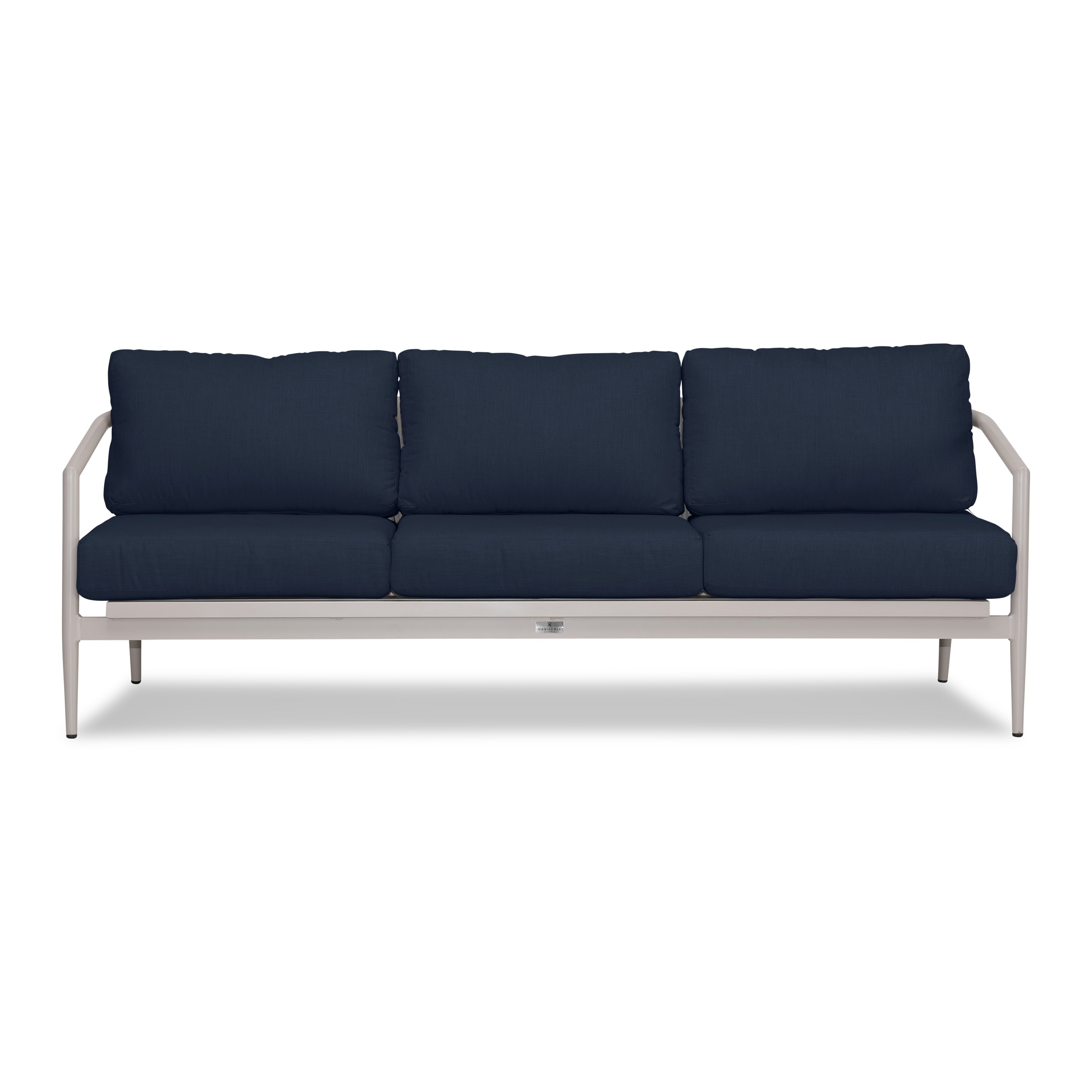 Olio 3 Piece Aluminum Sofa Set#Finish_Urban Stone#Fabric_Spectrum Indigo