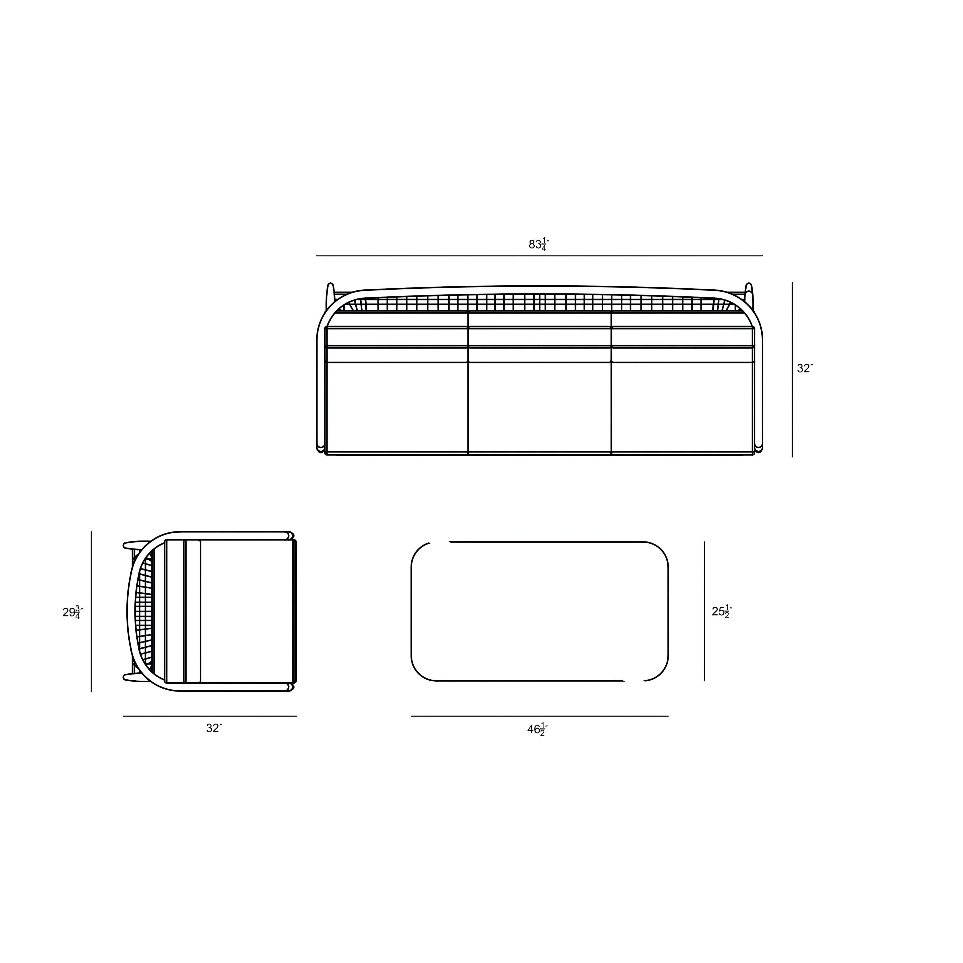 Olio 3 Piece Aluminum Sofa Set