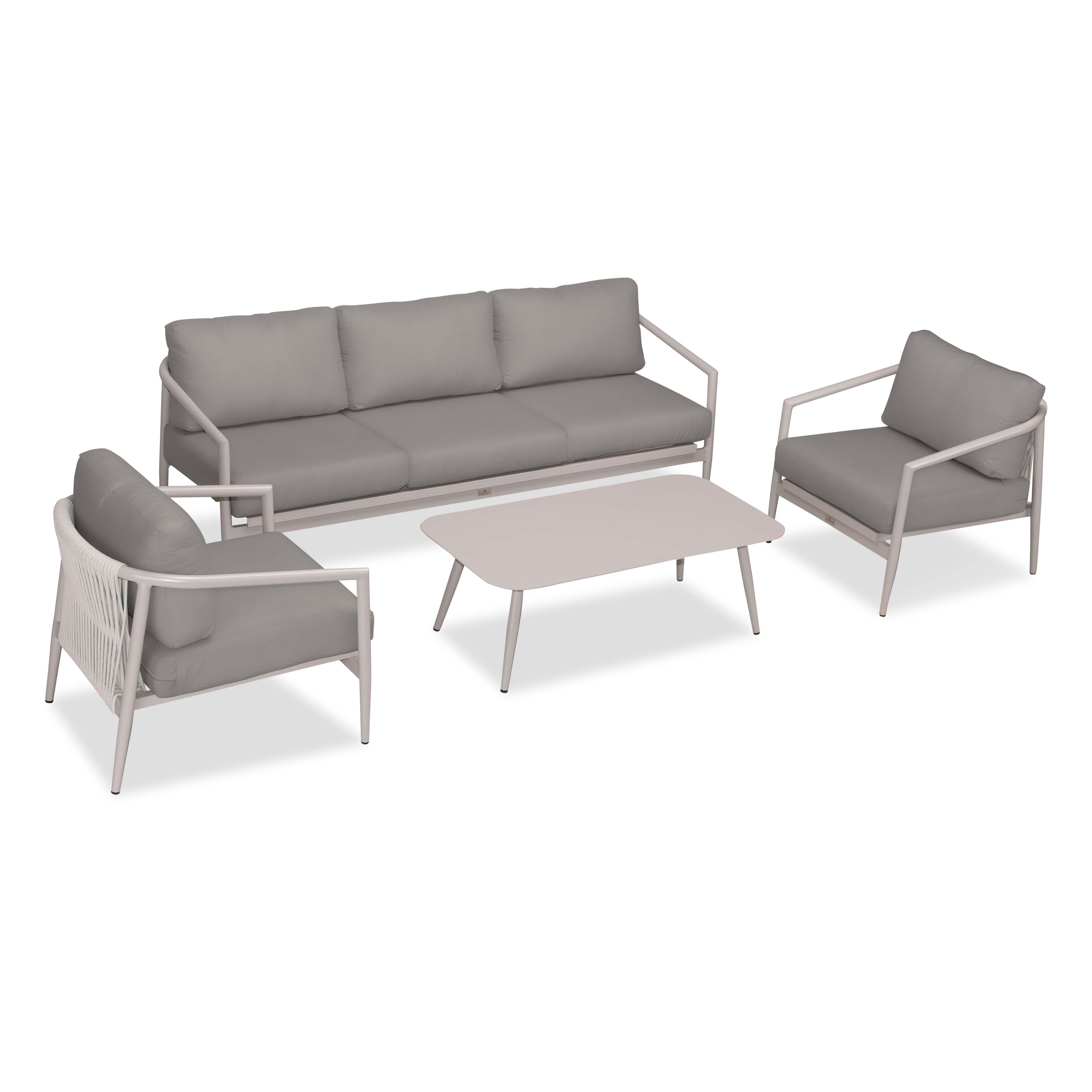 Olio 4 Piece Sofa Set#Finish_Urban Stone#Fabric_Canvas Charcoal