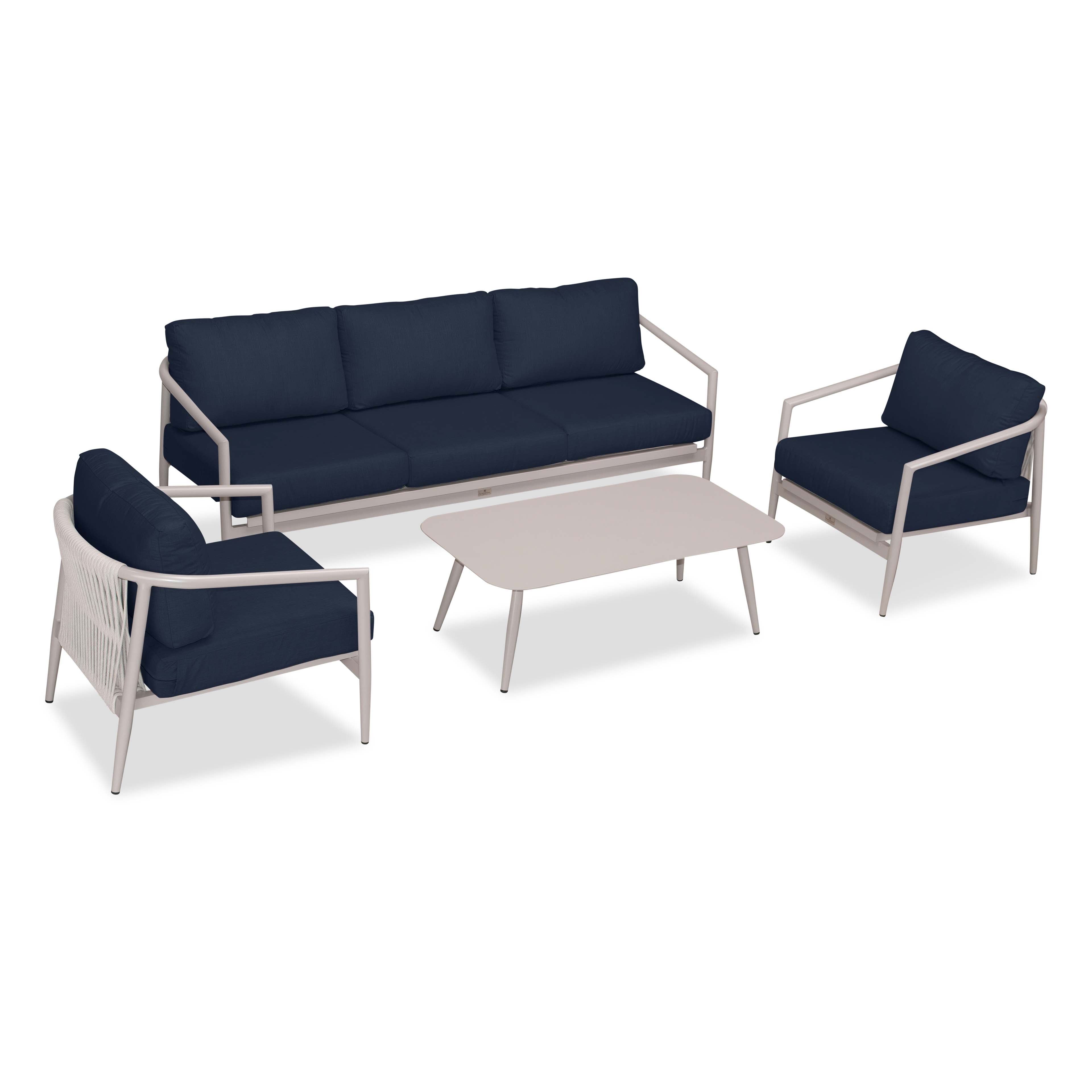 Olio 4 Piece Sofa Set#Finish_Urban Stone#Fabric_Spectrum Indigo