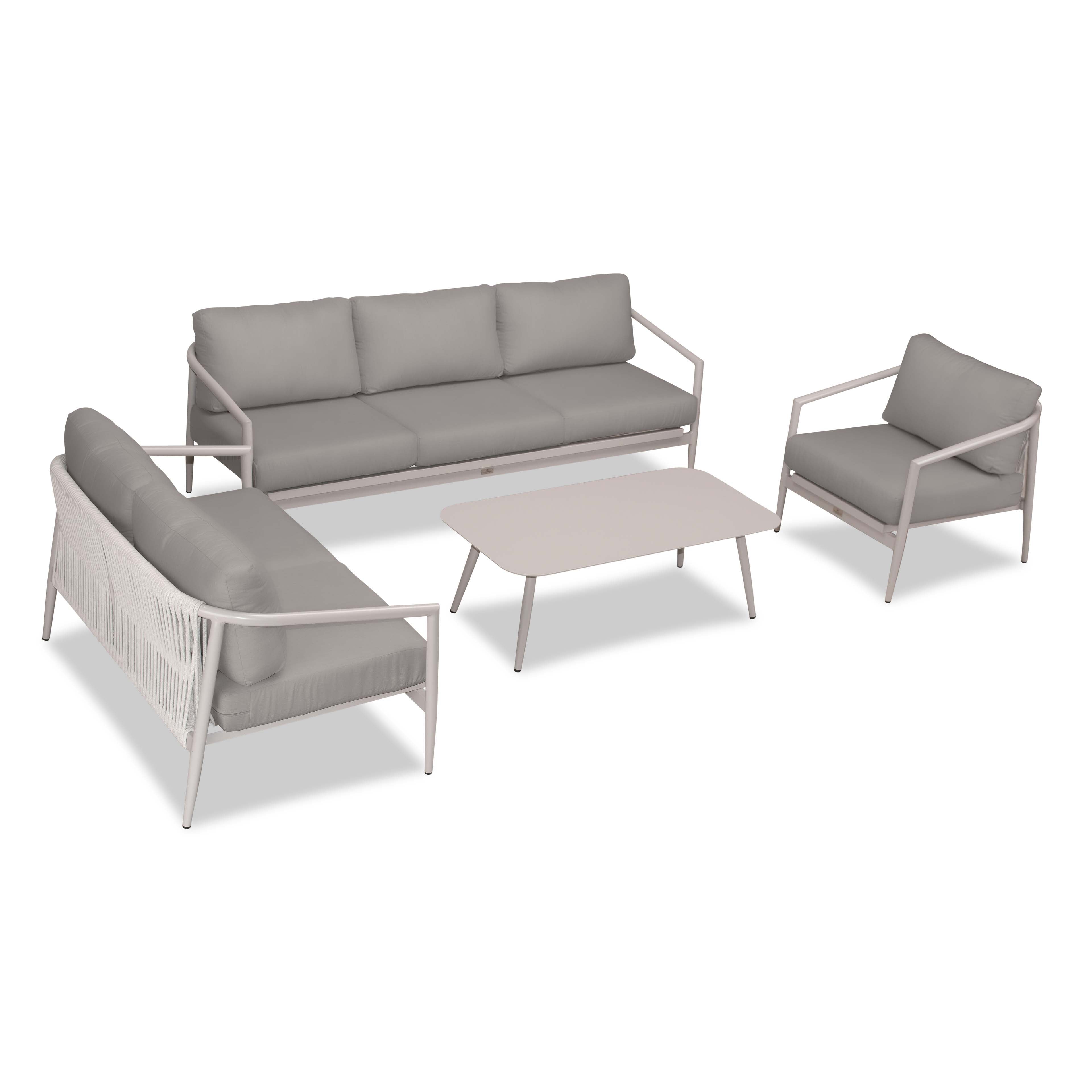 Olio 4 Piece Sofa Loveseat Set#Finish_Urban Stone#Fabric_Canvas Charcoal