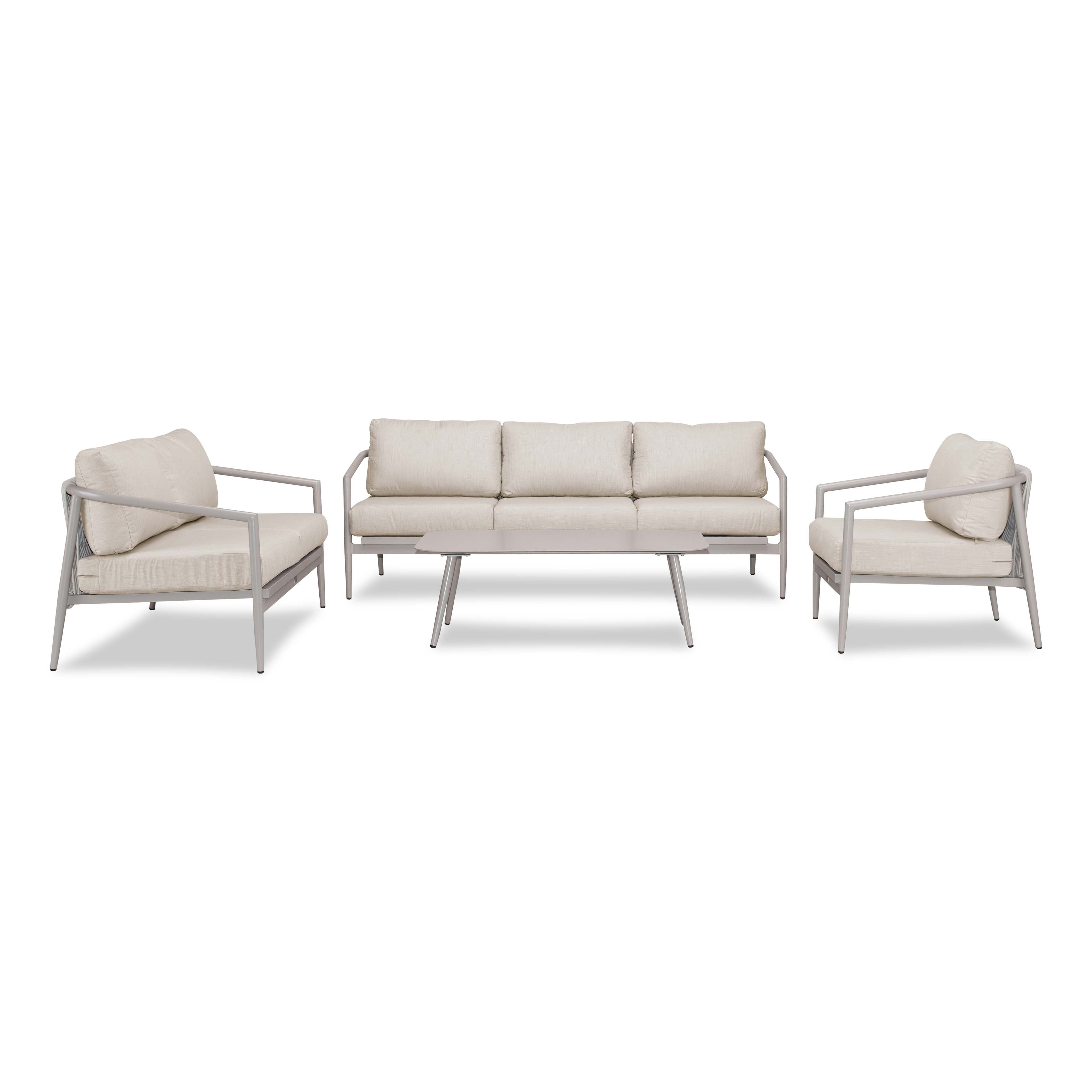 Olio 4 Piece Sofa Loveseat Set#Finish_Urban Stone#Fabric_Cast Silver