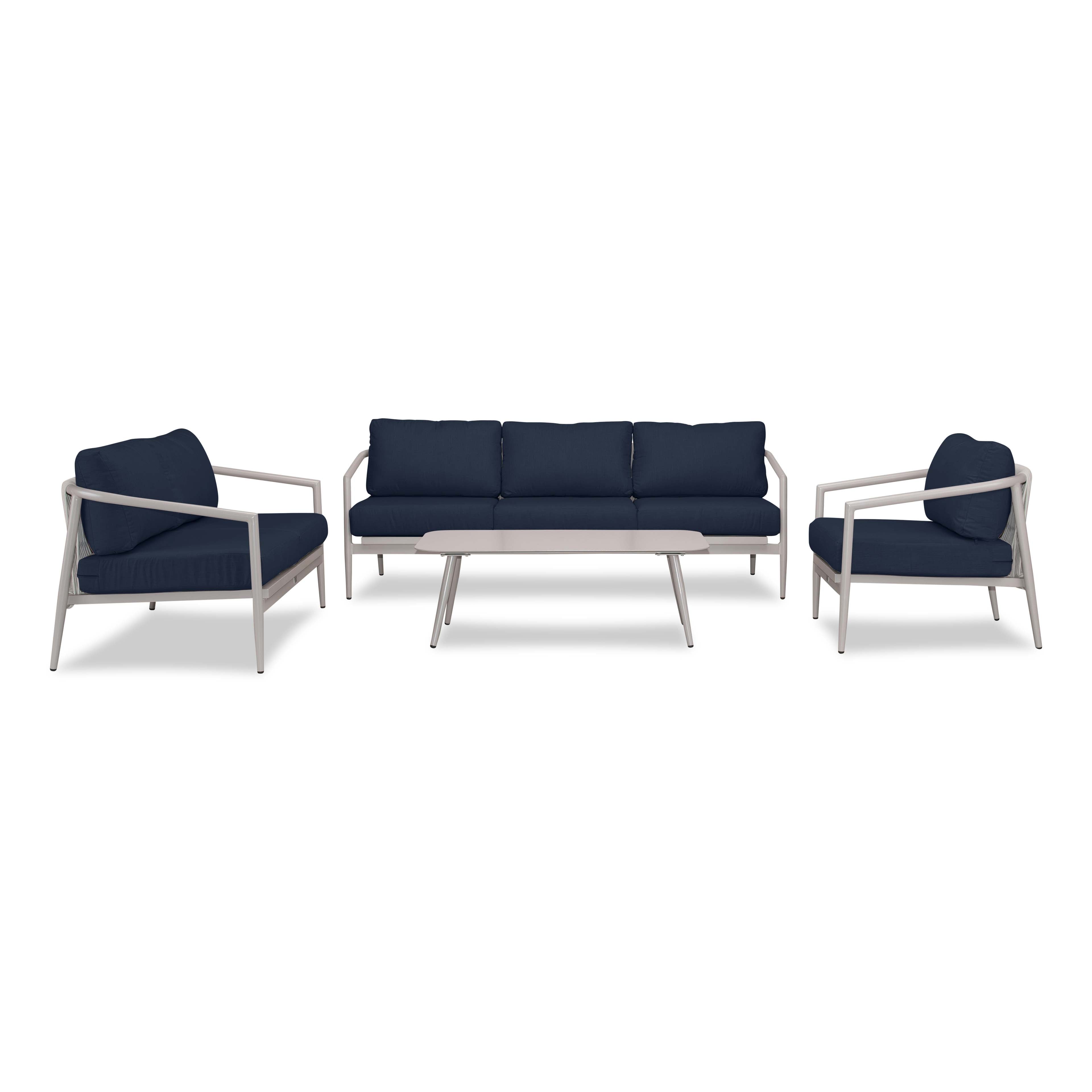 Olio 4 Piece Sofa Loveseat Set#Finish_Urban Stone#Fabric_Spectrum Indigo