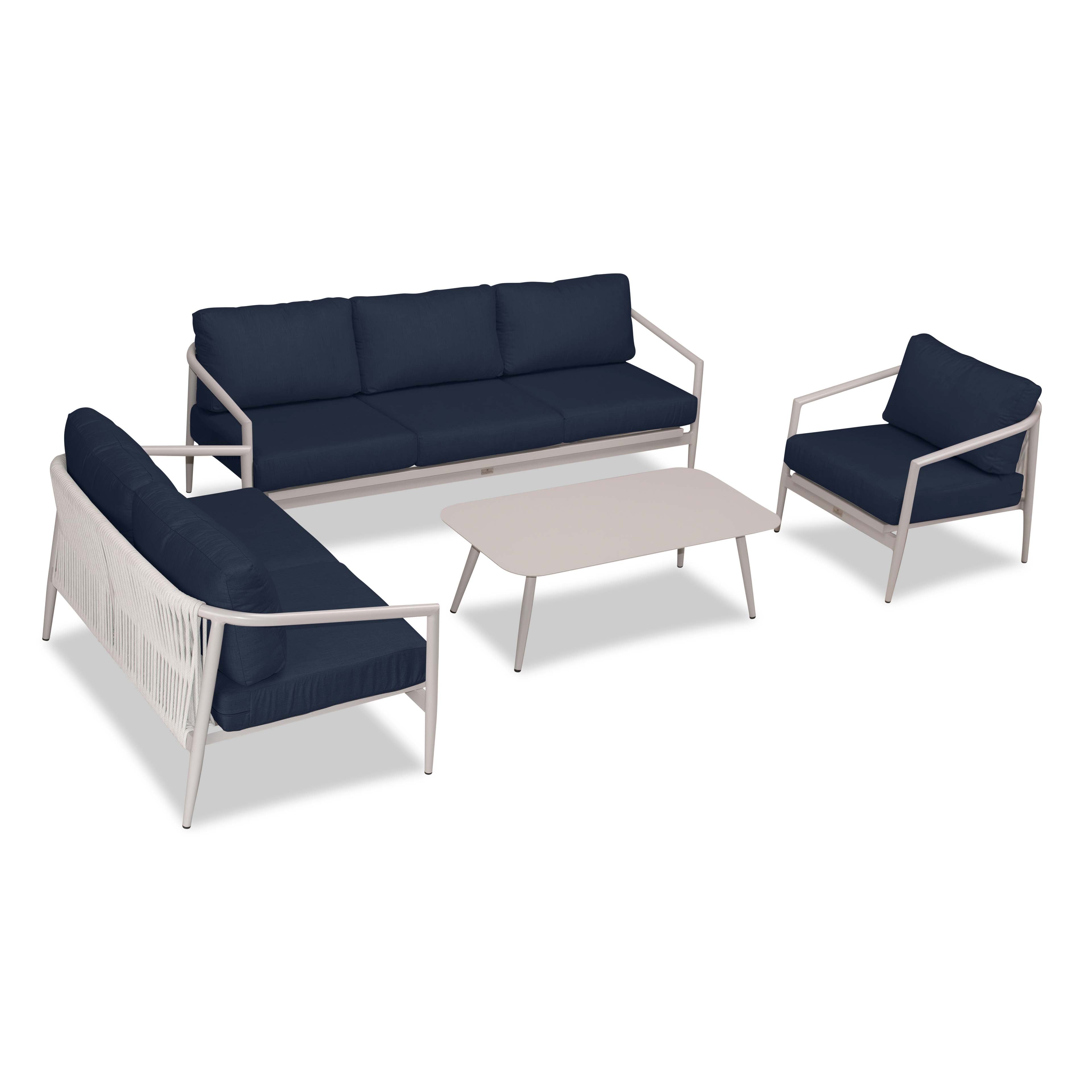 Olio 4 Piece Sofa Loveseat Set#Finish_Urban Stone#Fabric_Spectrum Indigo