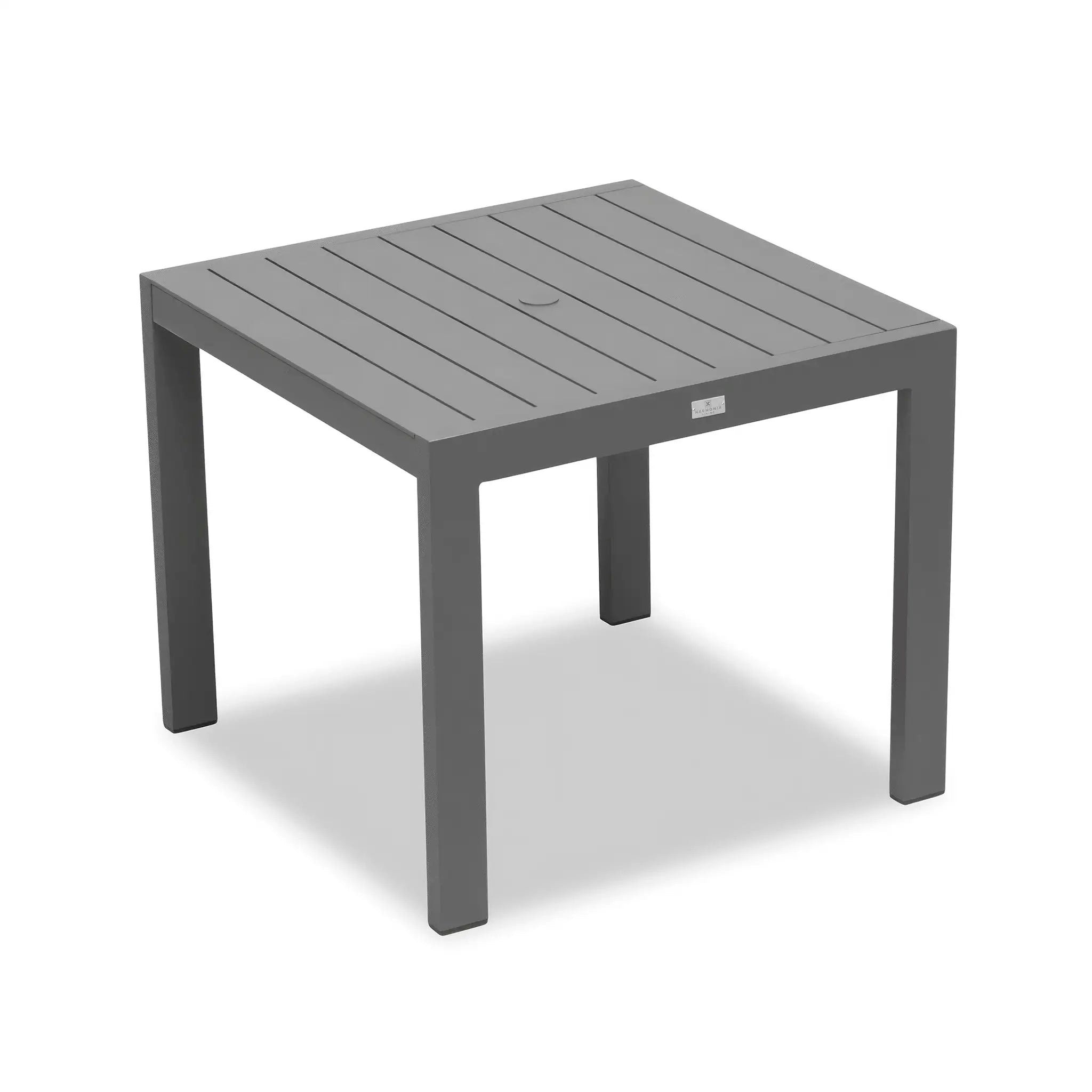 Harmonia Living Parlor Classic 4 Seat Aluminum Square Dining Table - Slate 5