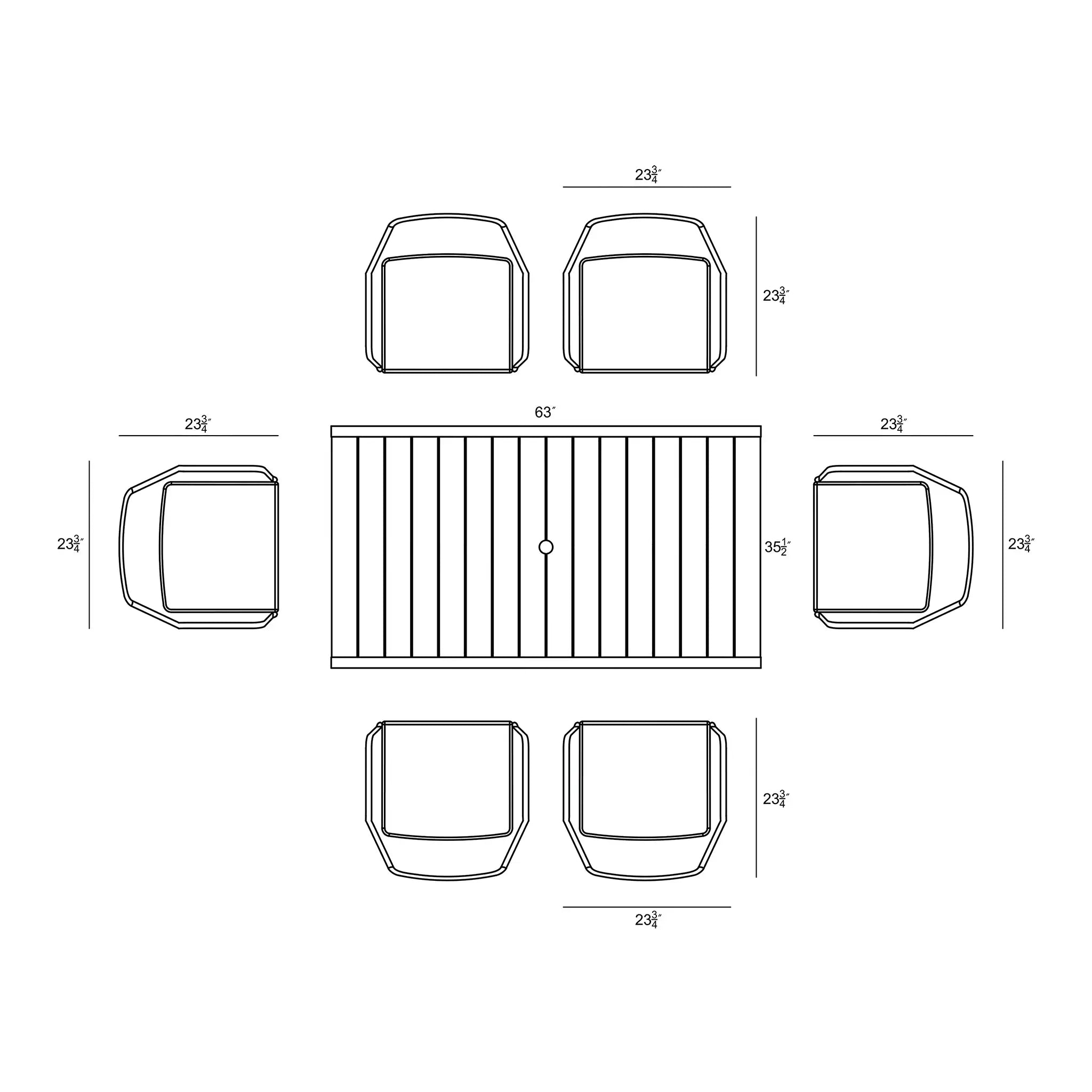 Harmonia Living Tailor Classic 6 Seat Aluminum Rectangular Dining Table - Black 7