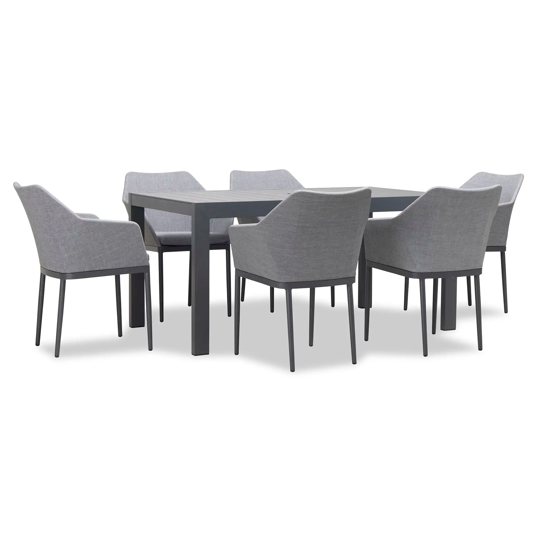 Harmonia Living Tailor Classic 6 Seat Aluminum Rectangular Dining Table - Slate 2