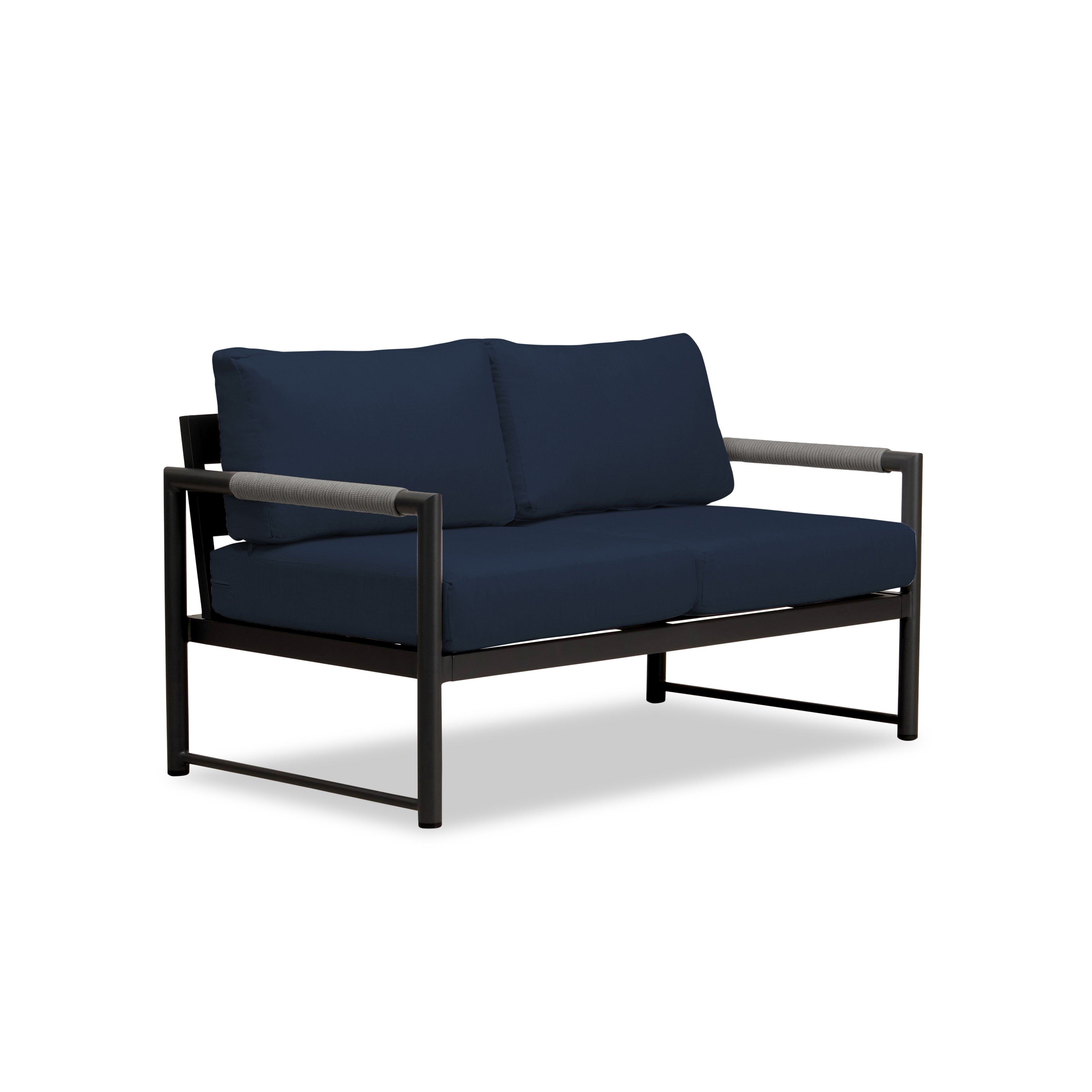 Alto Loveseat - Black - Spectrum Indigo