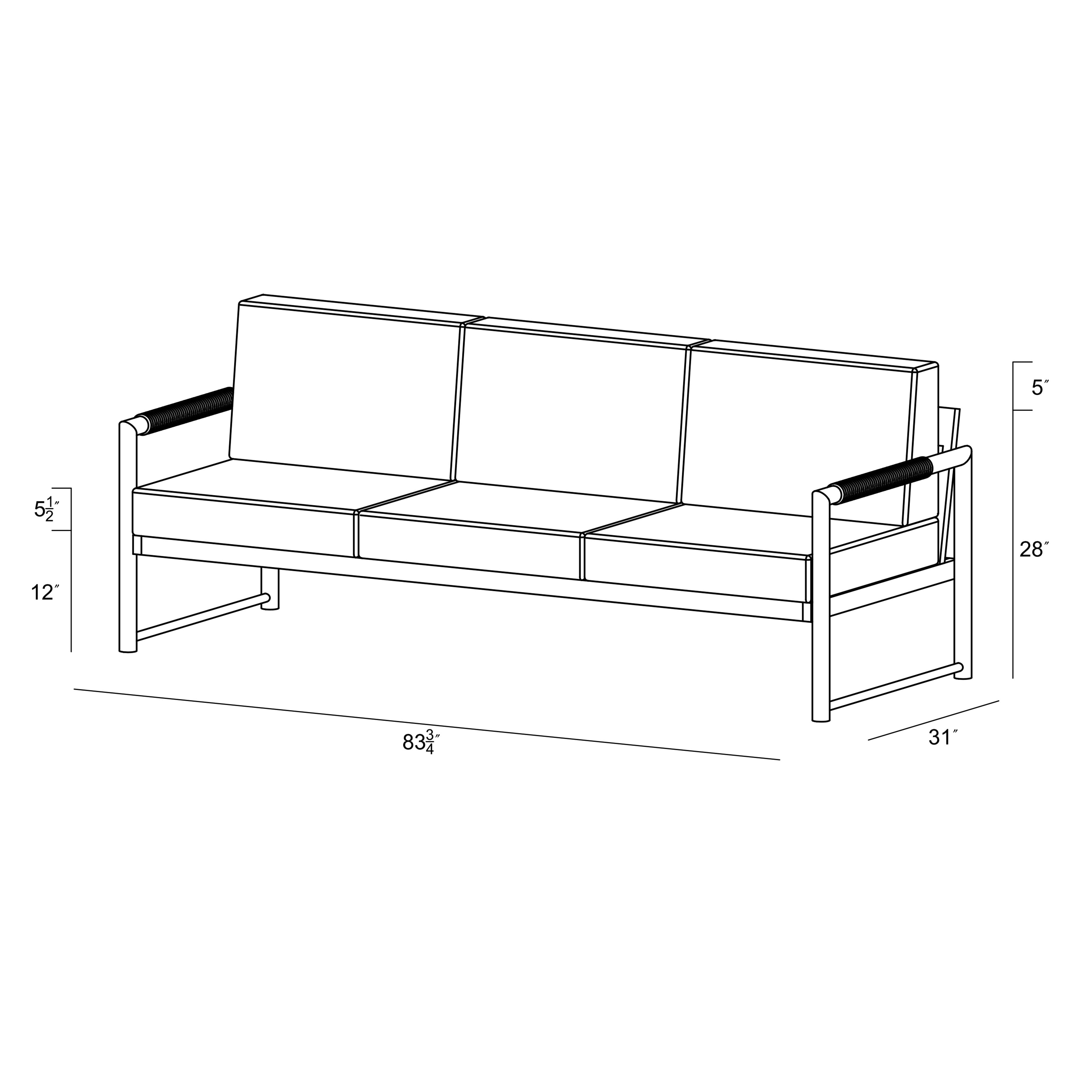 Alto Sofa - Black - Canvas Natural